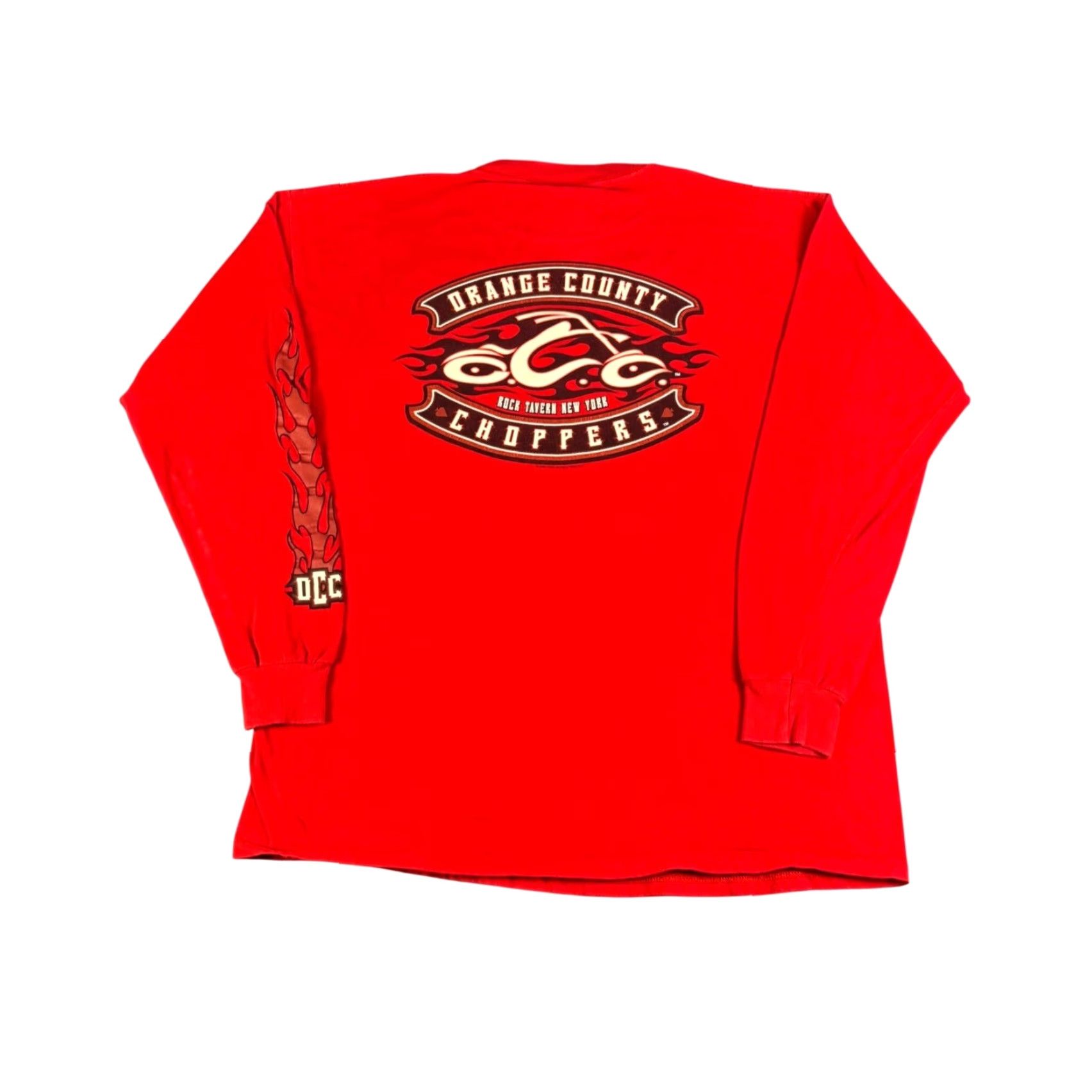 Vintage VINTAGE Orange County Choppers OCC Rock Tavern New York Long Sleeve Shirt Men XL Red Size US XL / EU 56 / 4 - 2 Thumbnail