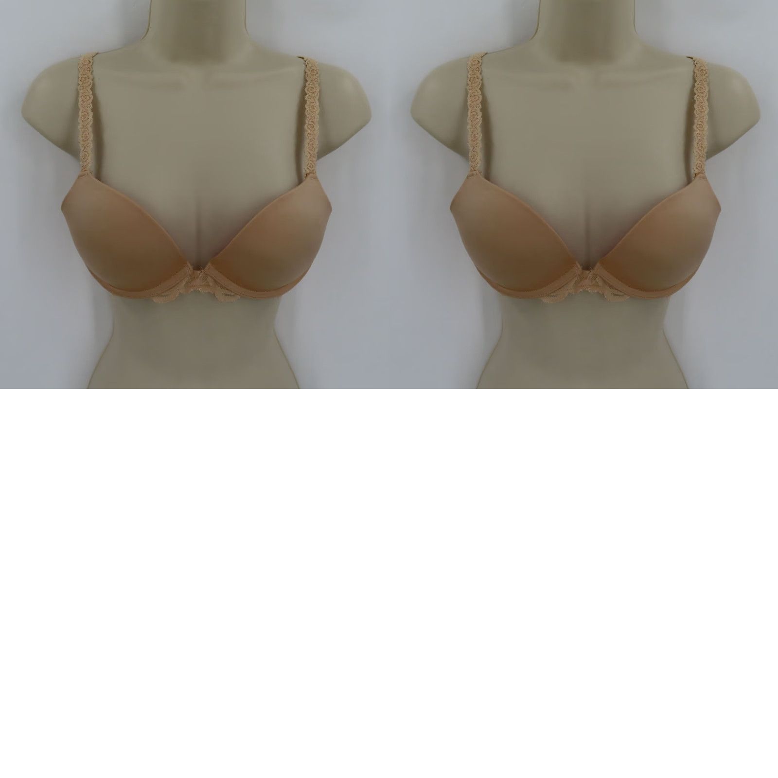 Victoria's Secret PINK Victoria's Secret 34B Push Up Bra Beige Floral Lace Underwire Padded Size ONE SIZE - 10 Thumbnail
