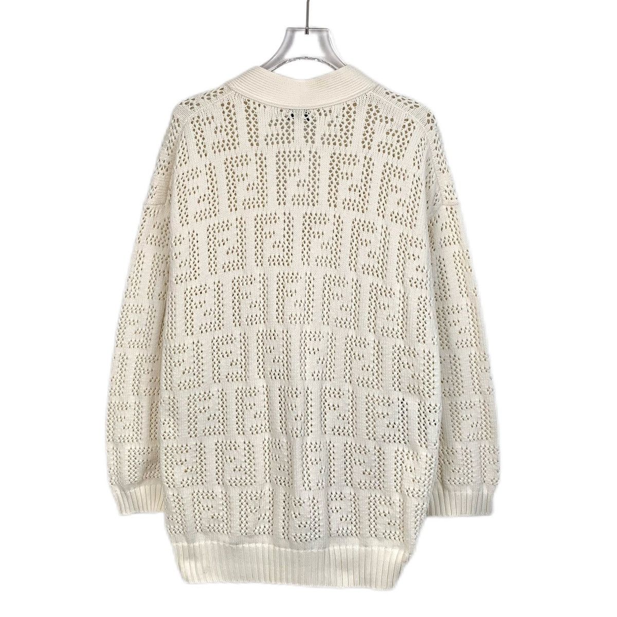 Fendi Fendi Cotton V-neck Long Sleeve Knitted Cardigan Coat K26WX Size S / US 4 / IT 40 - 2 Thumbnail