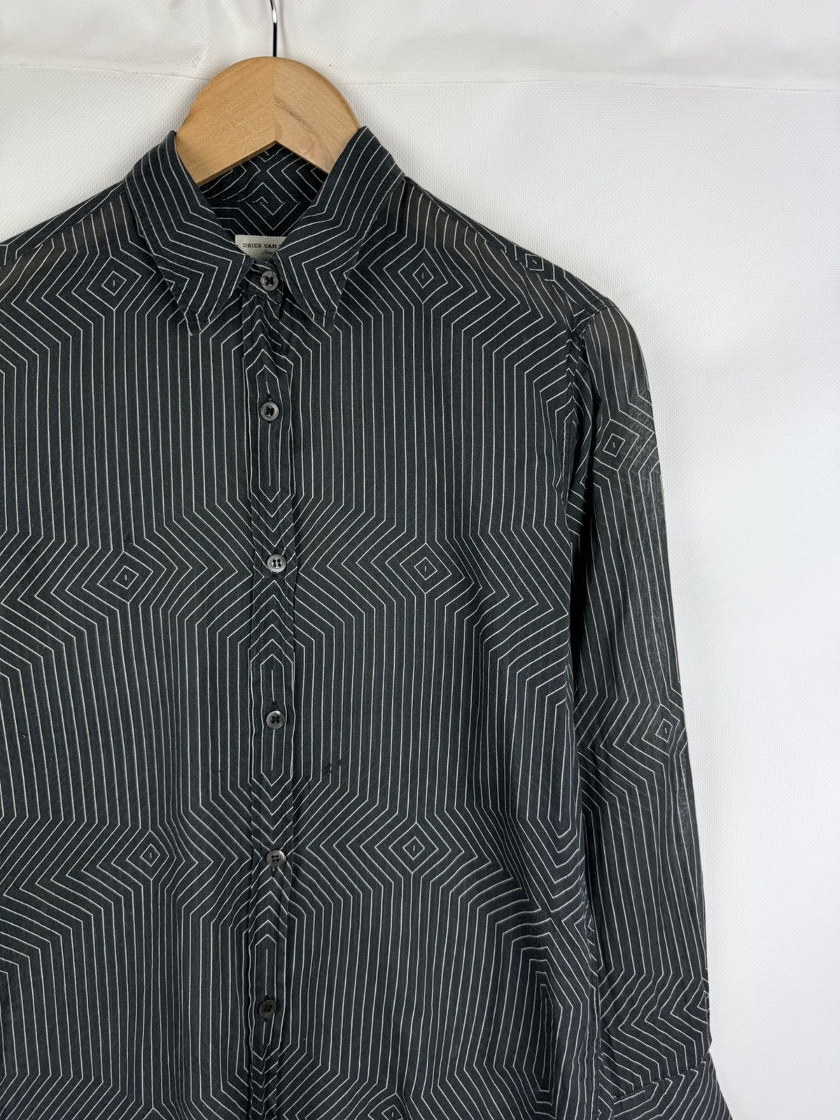Dries Van Noten Dries Van Noten Geometric Patter Long Sleeve Shirt Dress Size XS / US 0-2 / IT 36-38 - 5 Thumbnail