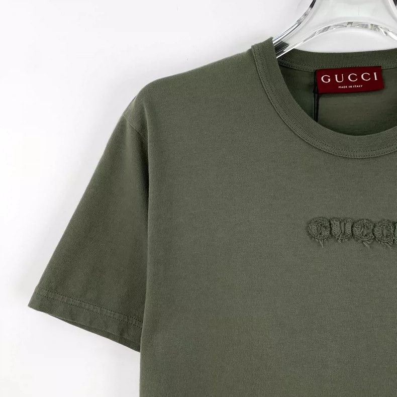 Gucci Gucci Dark green logo cotton round-neck short-sleeved T-shi Size US M / EU 48-50 / 2 - 3 Thumbnail