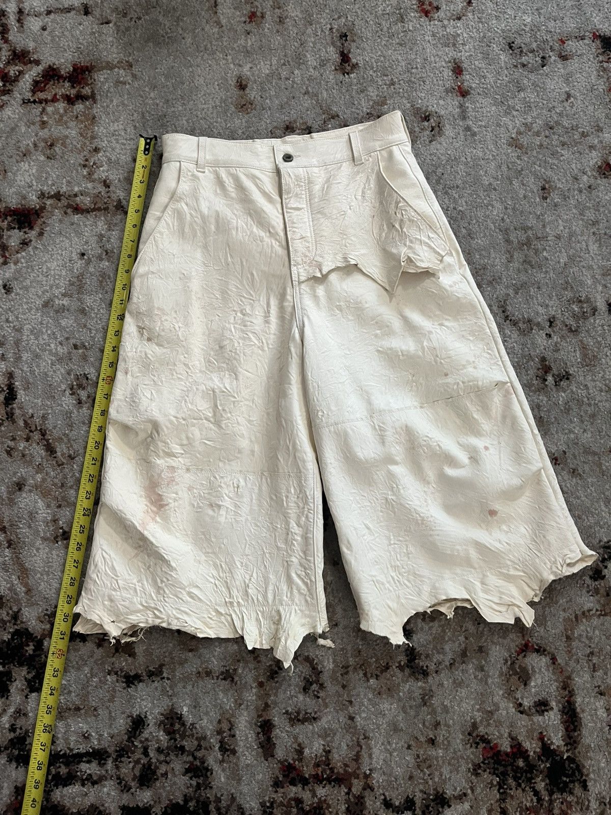 K-Two Studios White Lambskin Shorts / Jorts - k-two studios Size US 32 / EU 48 - 1 Thumbnail