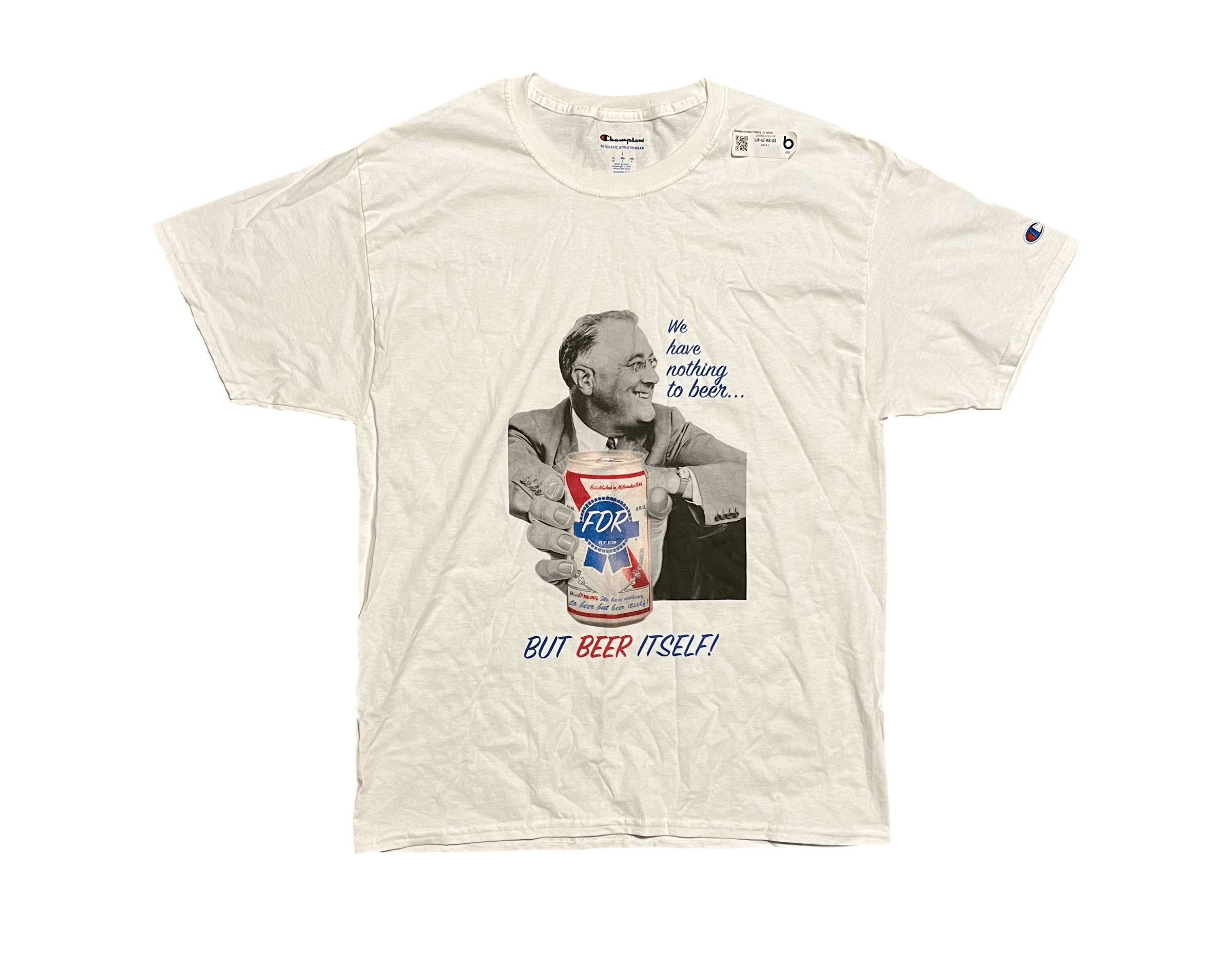 Champion FDR Pabst Blue Ribbon Champion White Graphic T-Shirt Size US L / EU 52-54 / 3 - 1 Thumbnail