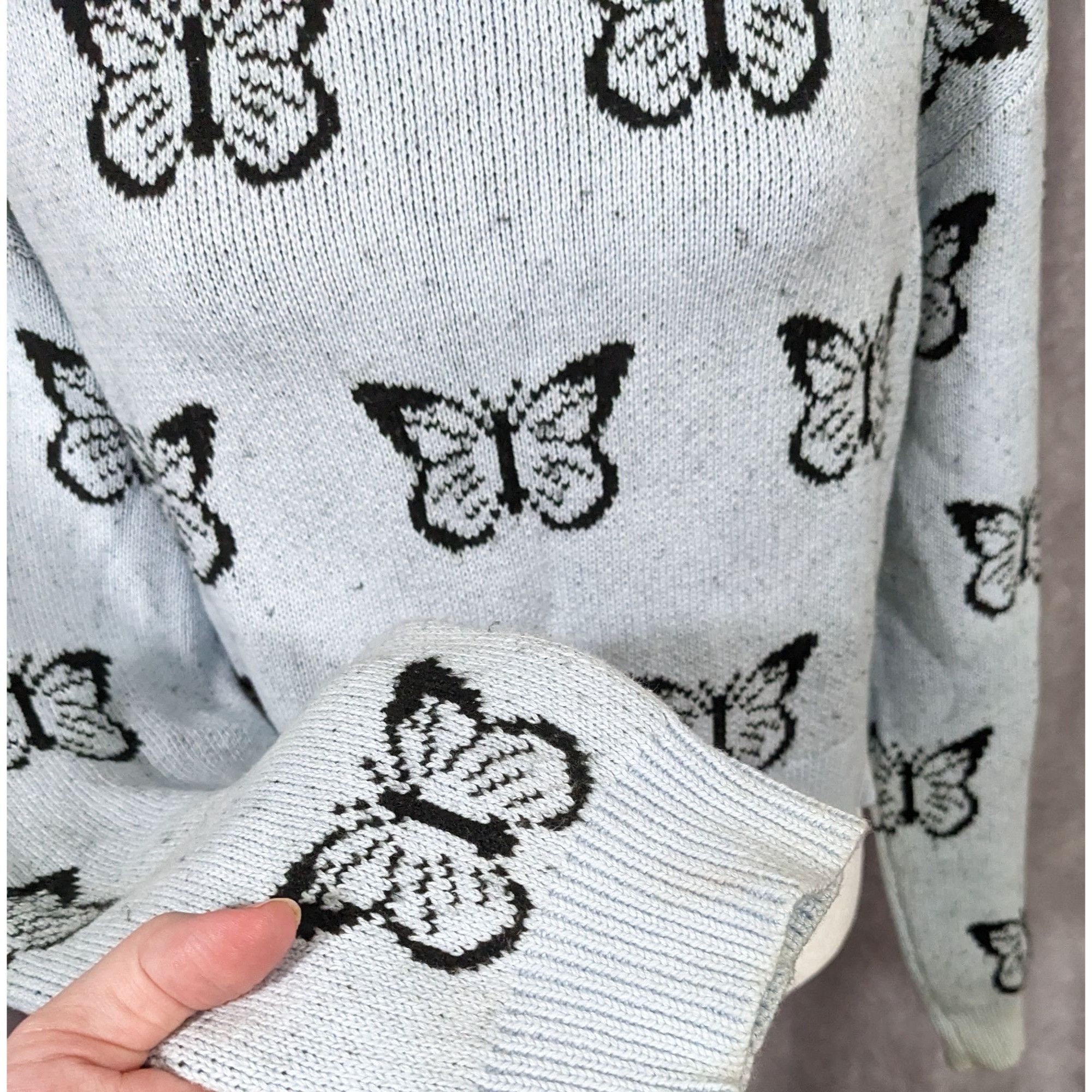Pacsun Retro PacSun LA Hearts Butterfly Cropped Sweater Size S / US 4 / IT 40 - 7 Thumbnail