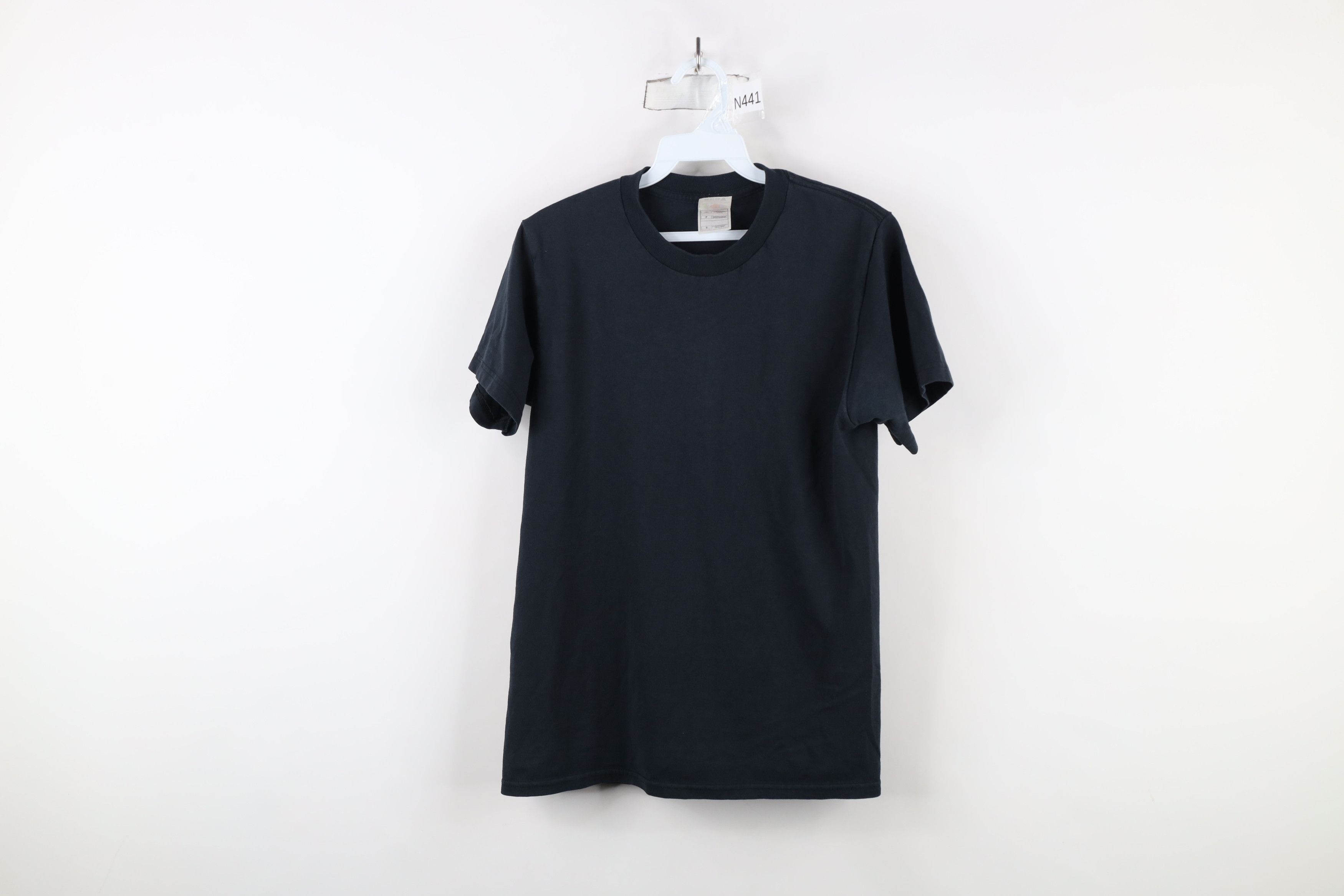 Vintage Vintage 90s Streetwear Blank Short Sleeve T-Shirt Black Size US S / EU 44-46 / 1 - 1 Thumbnail