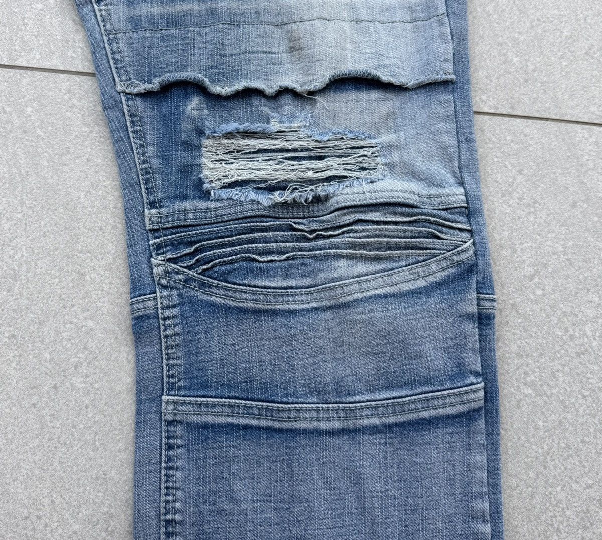 Japanese Brand ENCRYPTED Denim Slim Ripped Stretchable DISTRESSED SLIM-FIT Size US 42 / EU 58 - 5 Thumbnail