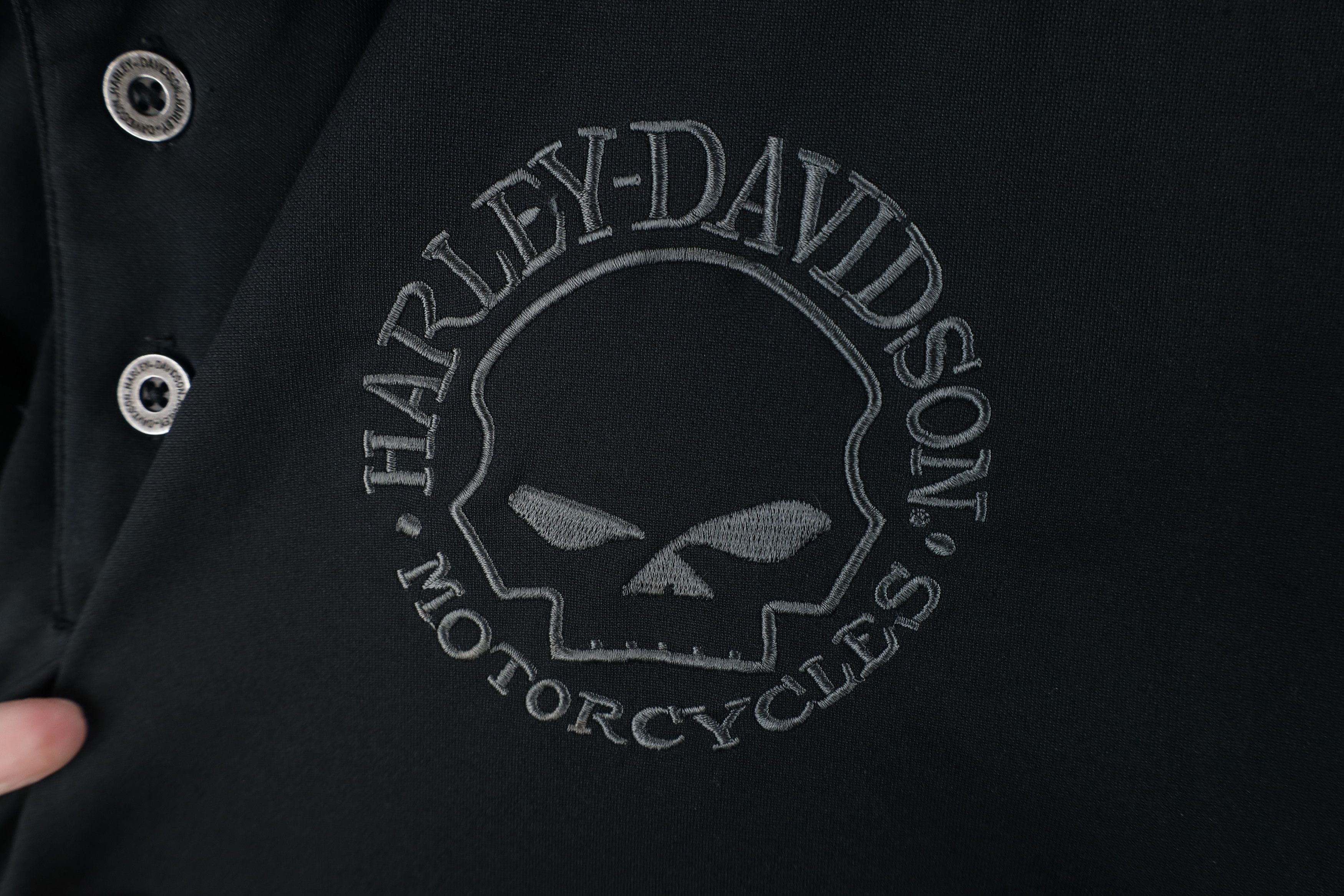 Harley Davidson × Vintage Vintage Y2K Harley Davidson Short Sleeve Polo Shirt Black Size US XXL / EU 58 / 5 - 5 Thumbnail