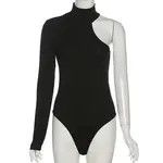 Japanese Brand Black Bodysuit Ladies Skinny Size ONE SIZE - 4 Thumbnail