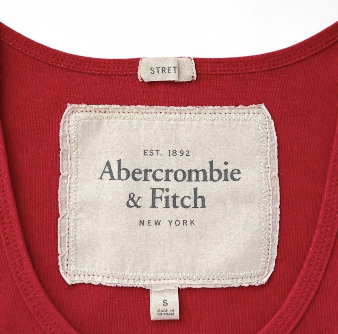 Abercrombie & Fitch Vintage Abercrombie & Fitch Red Ribbed Tank Top Size S / US 4 / IT 40 - 3 Thumbnail
