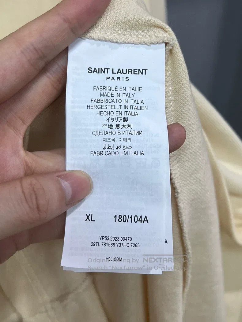 Saint Laurent Paris Saint Laurent Paris Beige Embroidered Short Sleeve with Sm Size US XL / EU 56 / 4 - 4 Thumbnail