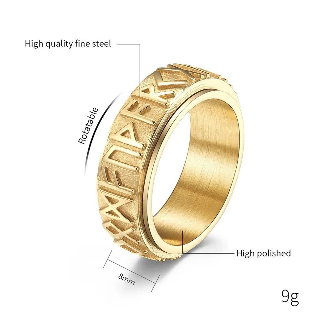 Other Norse Viking Runes Amulet Spinner Ring Streetwear Gift Size ONE SIZE - 3 Thumbnail