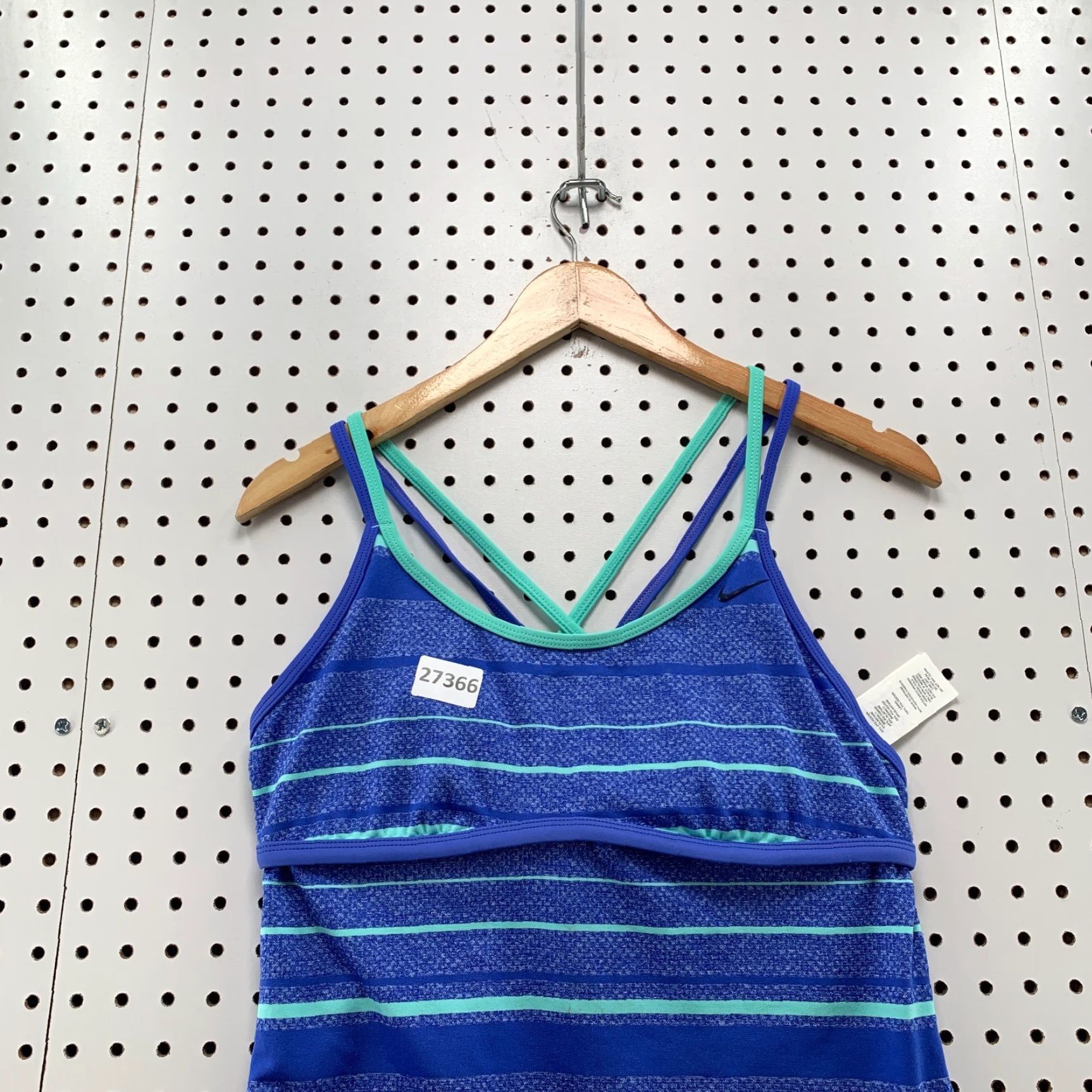 Nike Nike Athletic Tank Top Blue Green Striped Womens Large 14.5x19.5 Size L / US 10 / IT 46 - 5 Thumbnail