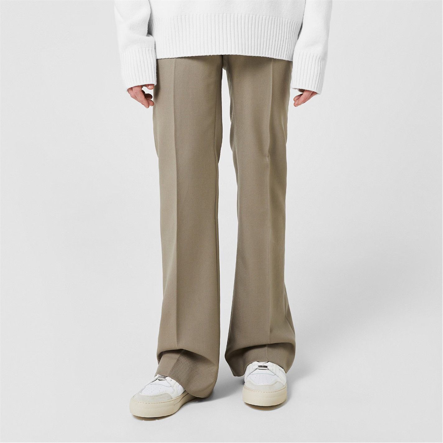 AMI o1g2r1mq0326 High Waist Large Trousers in Taupe Size US 36 / EU 52 - 2 Thumbnail