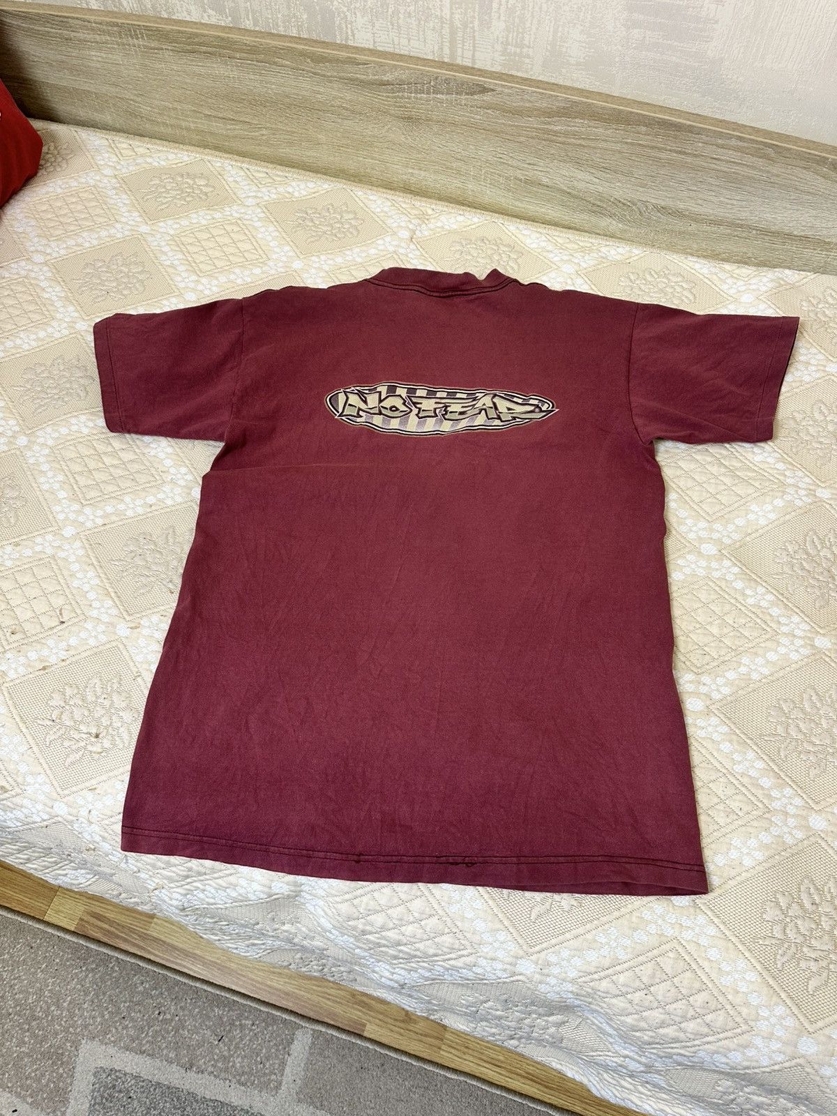 No Fear 🔥 Vintage 1990s No Fear Faded Big Logo T-Shirt Single Stitch Size US L / EU 52-54 / 3 - 4 Thumbnail