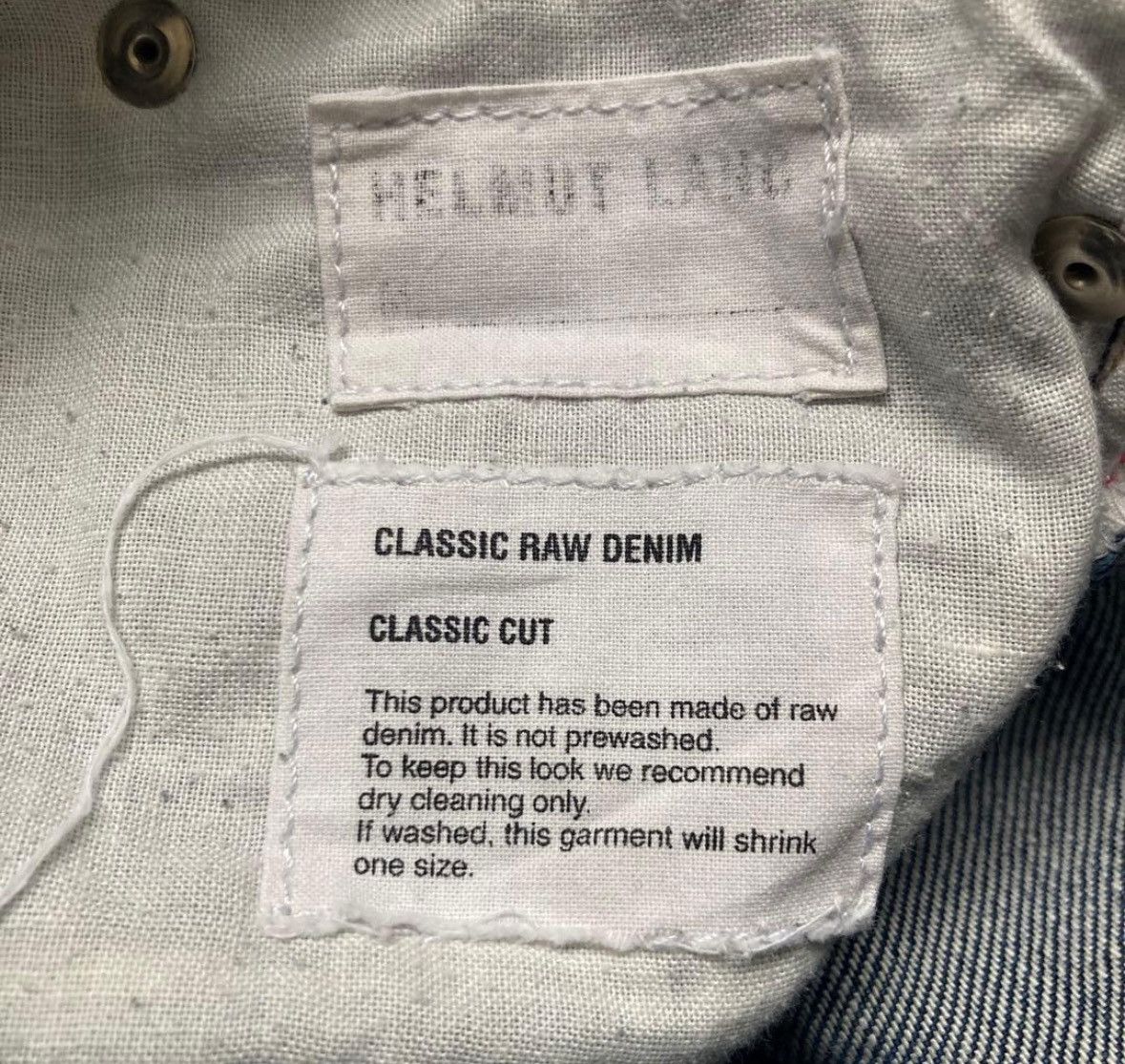 Helmut Lang 1999 Classic Cut Raw Selvedge Denim Jeans Size US 31 - 5 Thumbnail