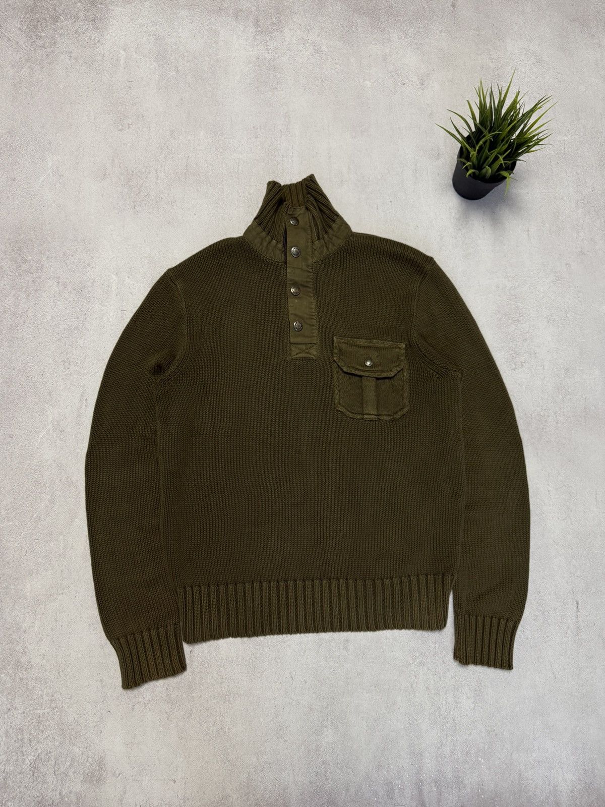 Vintage Vintage Polo Ralph Lauren Sweater Knit Zip 1/3 Mens 90s Size US M / EU 48-50 / 2 - 1 Thumbnail