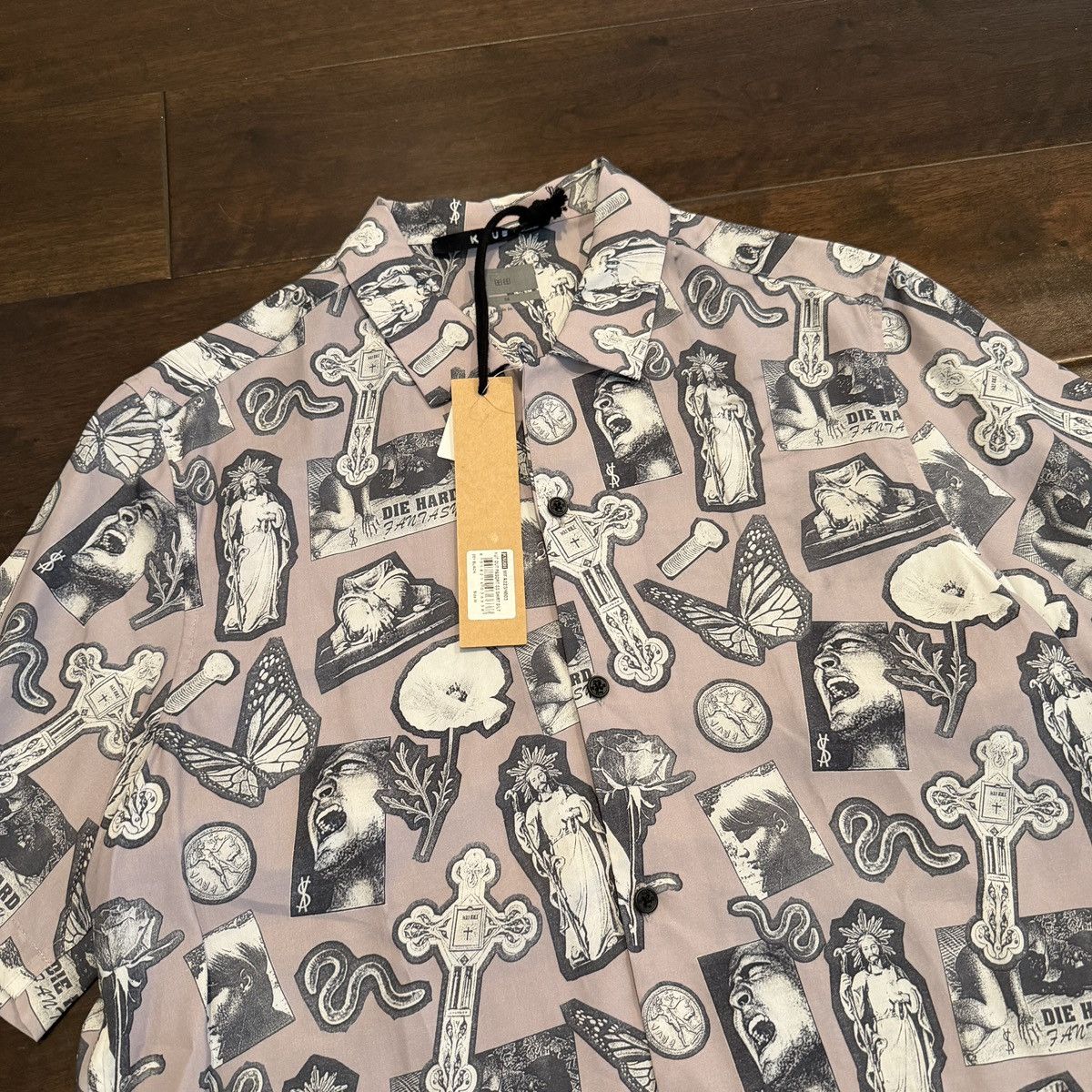 Ksubi new ksubi medium m short sleeve shirt top kut out mauve Size US M / EU 48-50 / 2 - 4 Thumbnail