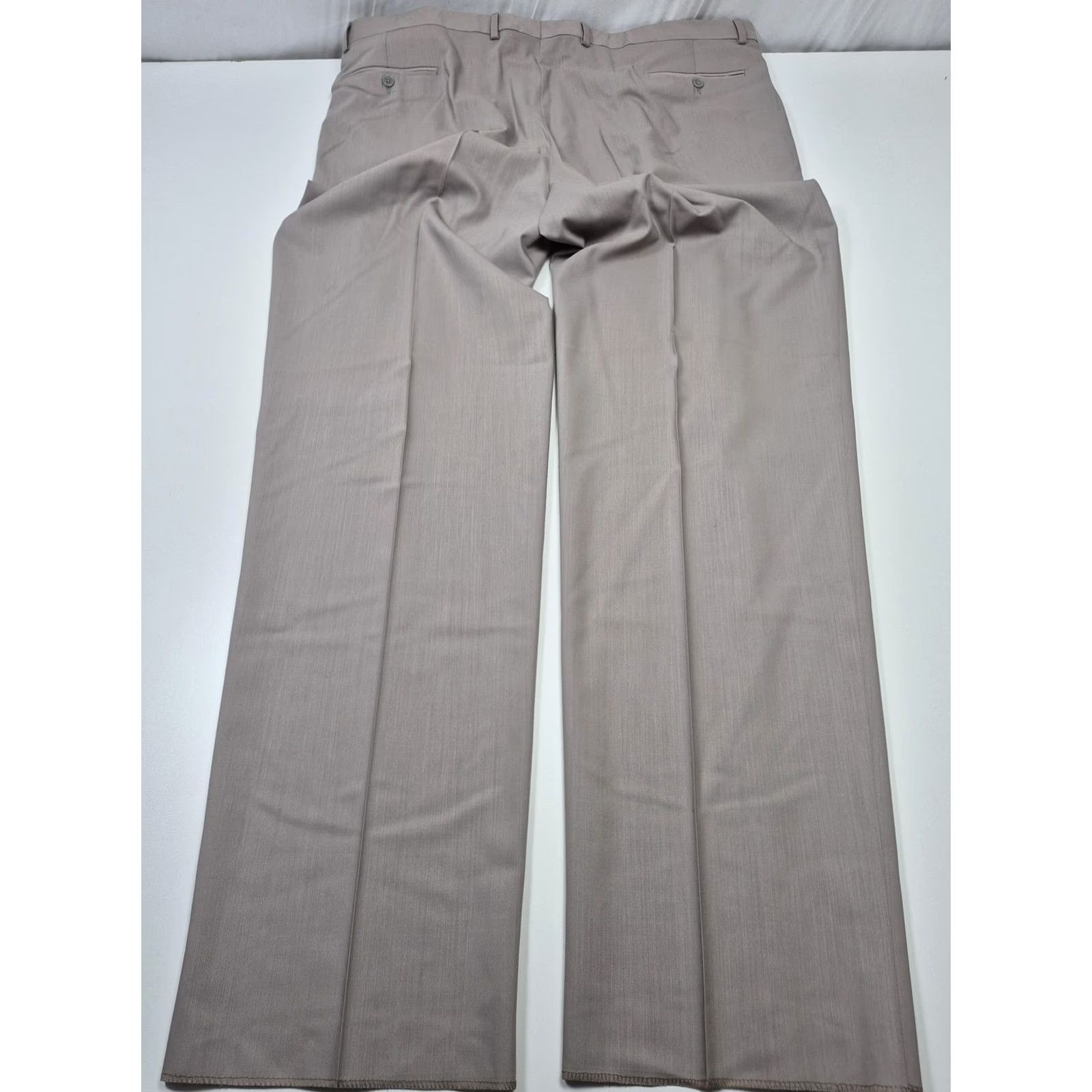 Vintage Zanieri Dress Pants Mens 46x37 Beige Wool Pleated Straight Unhemmed Italy NWT Size US 30 / EU 46 - 7 Thumbnail