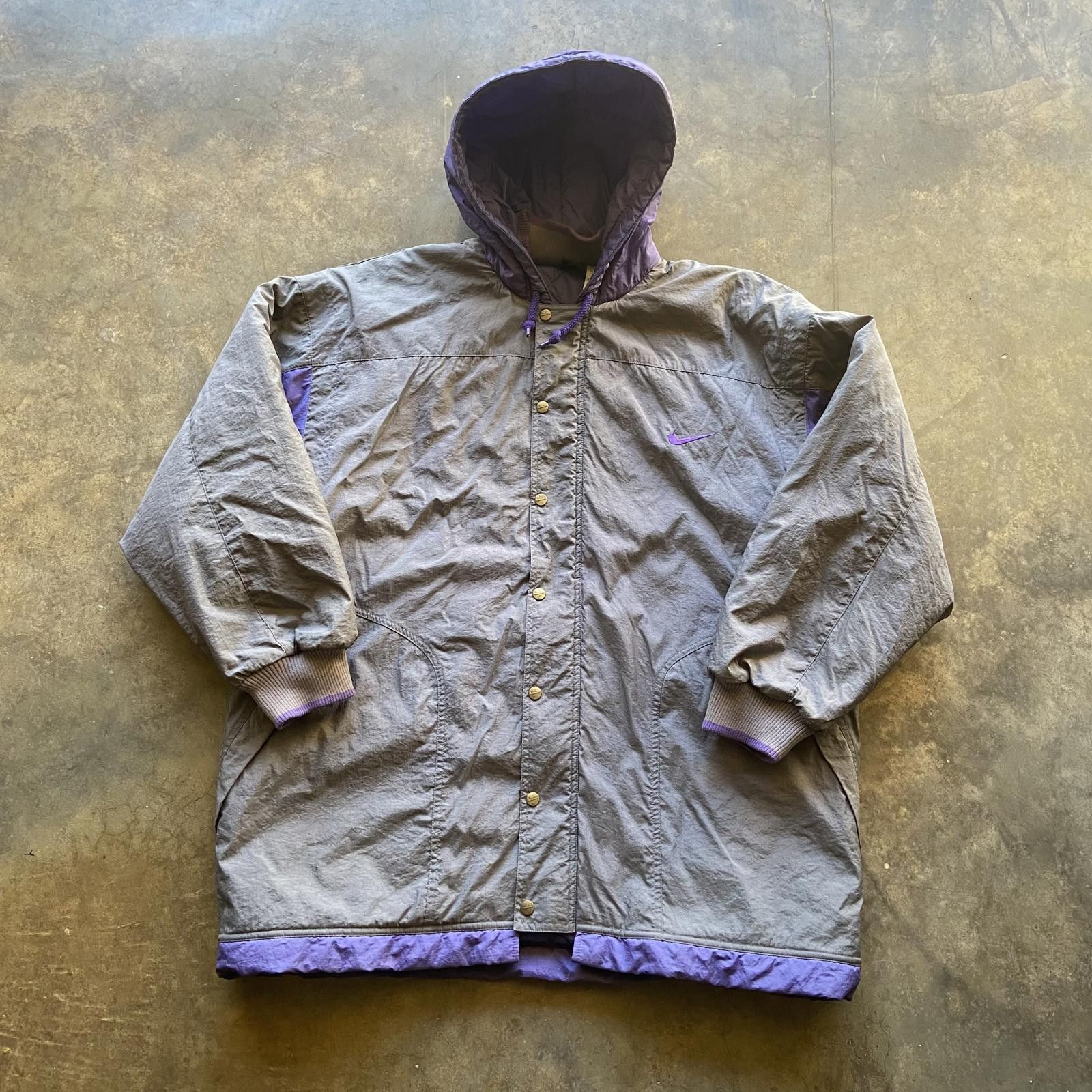 Vintage 90s Boxy Nike Zip Up Winter Coat Size XL Rare