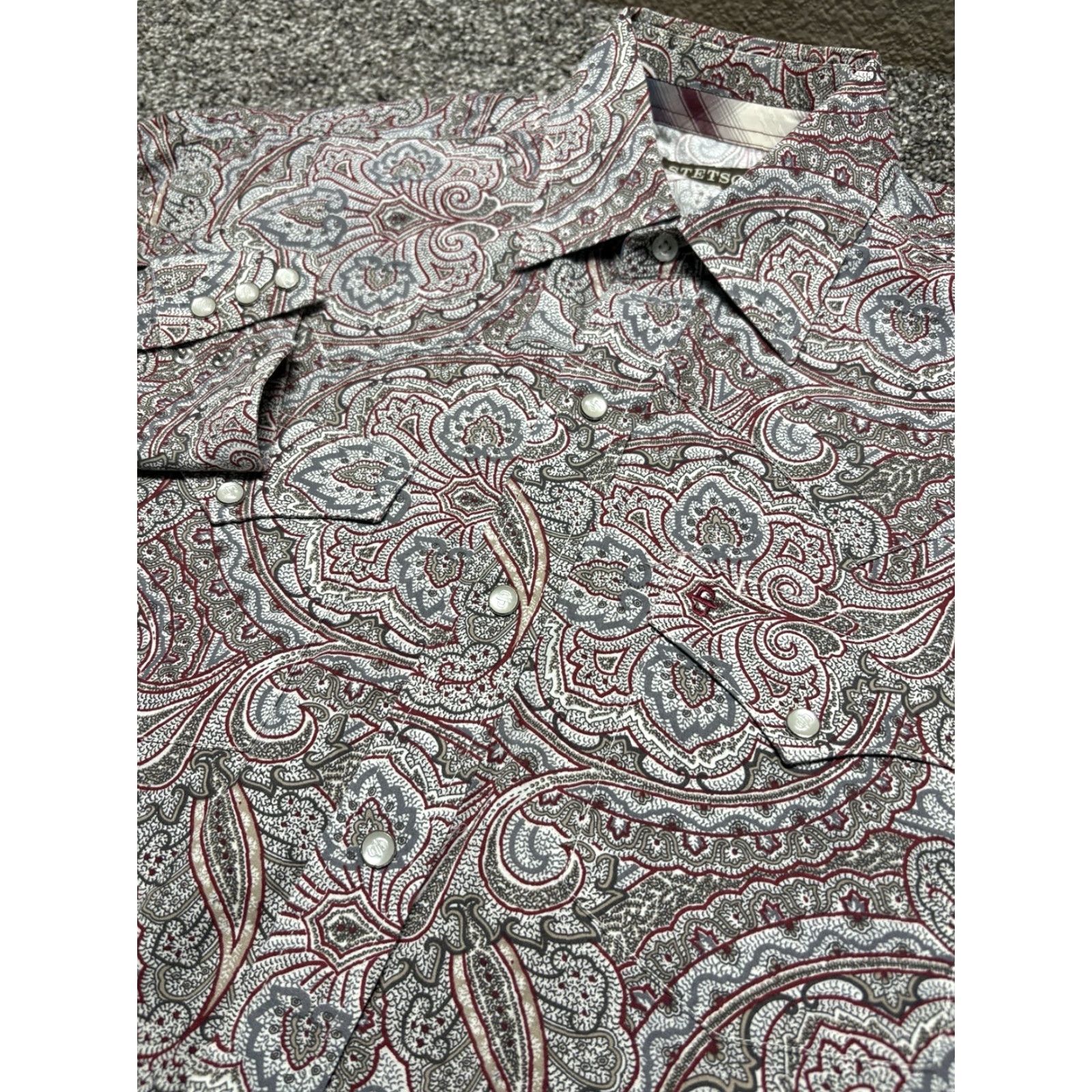 Stetson Stetson Pearl Snap Shirt Mens Medium Paisley Long Sleeve Western Size US M / EU 48-50 / 2 - 2 Thumbnail