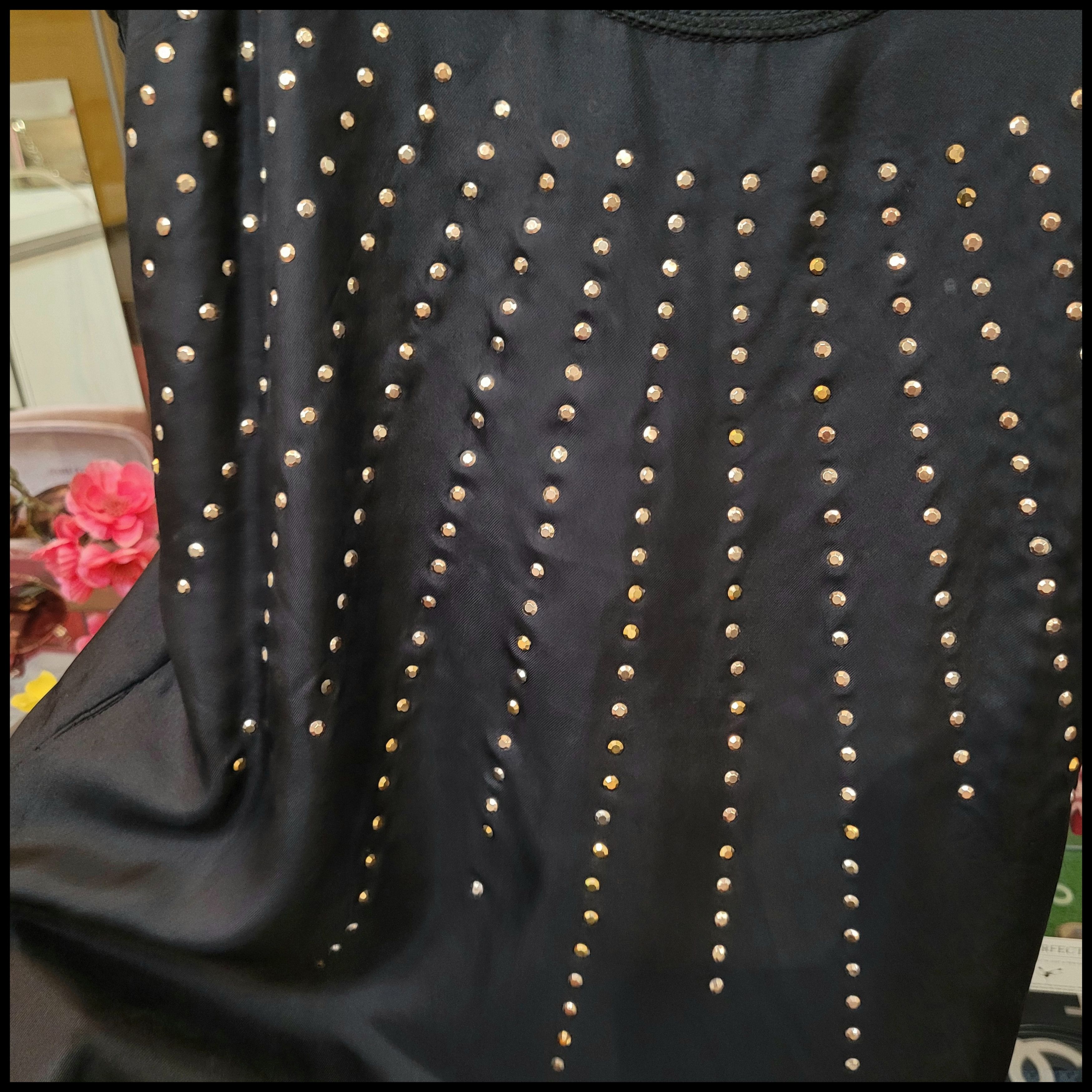 Armani Exchange Armani Exchange Women’s Silk Slip On Black Studded Dress Size XS / US 0-2 / IT 36-38 - 4 Thumbnail