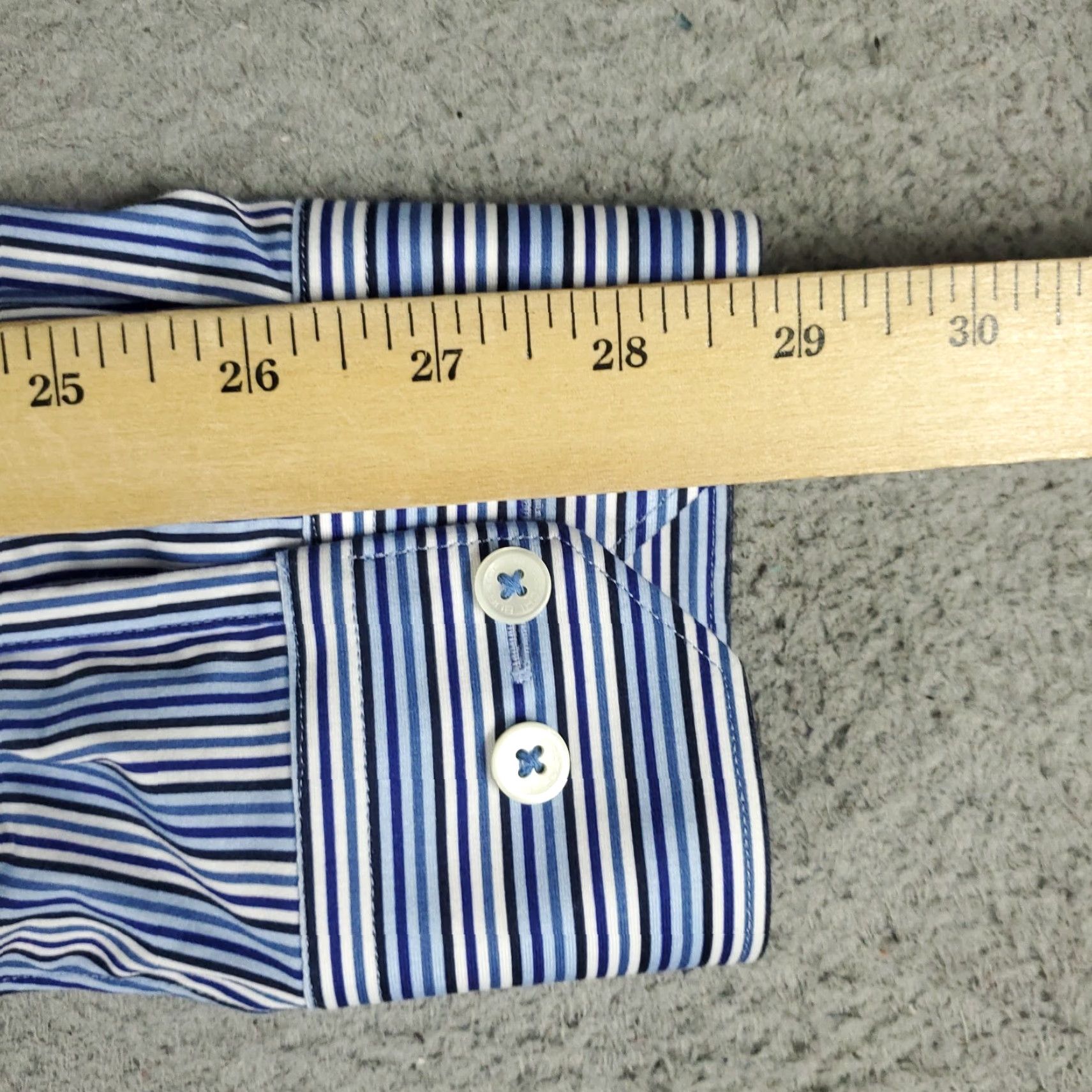 BUGATCHI Bugatchi Shirt Mens XL Blue Striped Stretch Shaped Fit Button Up Long Sleeve Size US XL / EU 56 / 4 - 6 Thumbnail