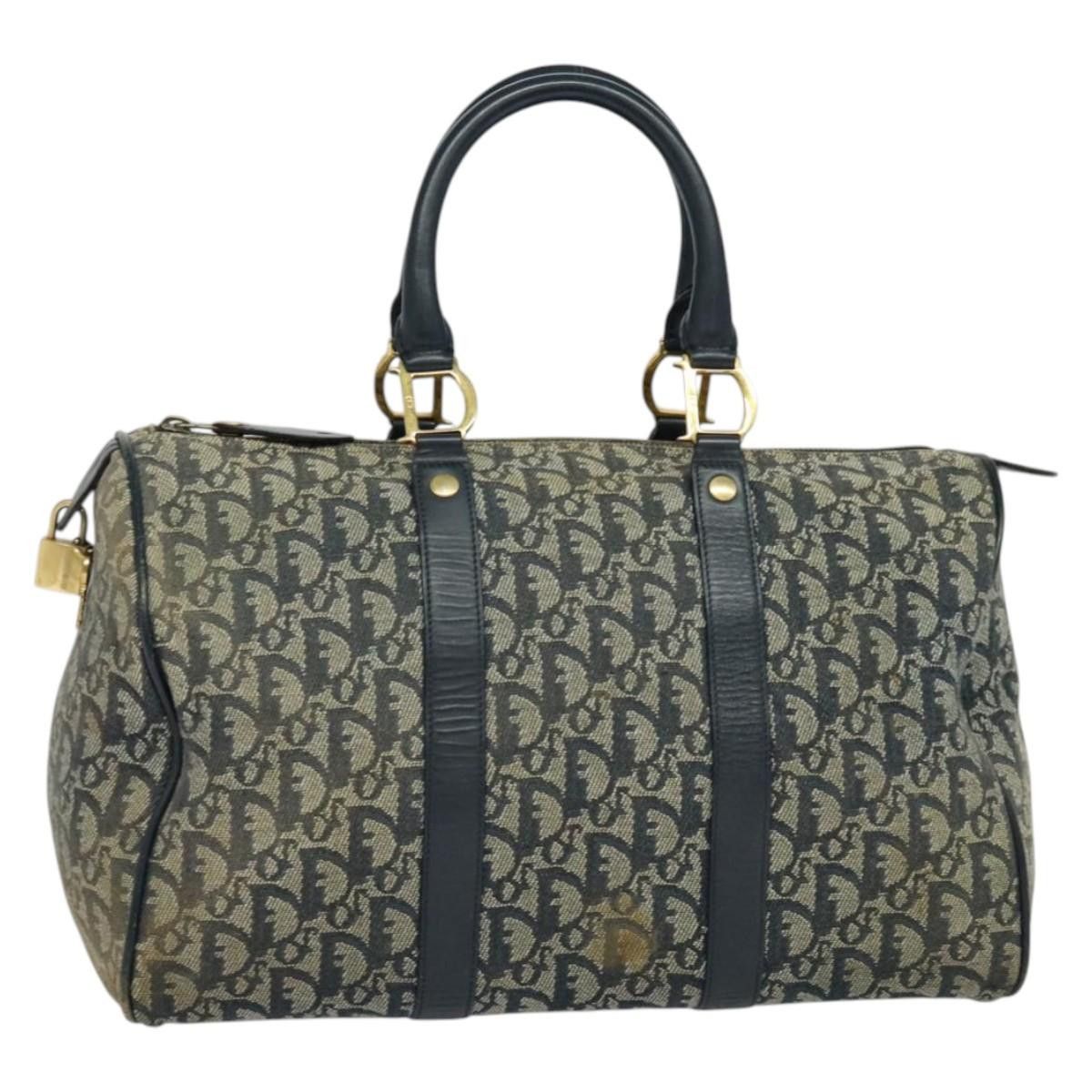 Dior DIOR Trotter Canvas Boston Bag Navy Gold Size ONE SIZE - 1 Thumbnail