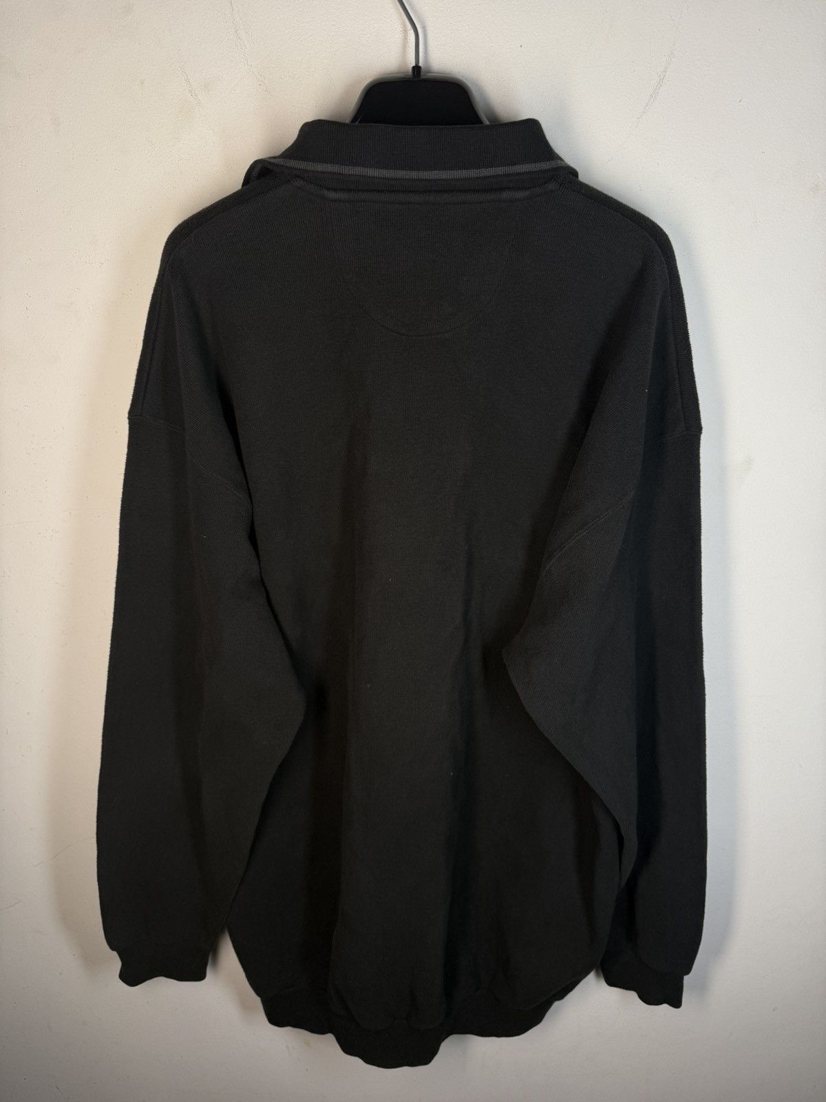 Yves Saint Laurent 90s YSL Sweatshirt 1/4 Black Vintage Quarter Zip Sweater Size US XXL / EU 58 / 5 - 11 Thumbnail