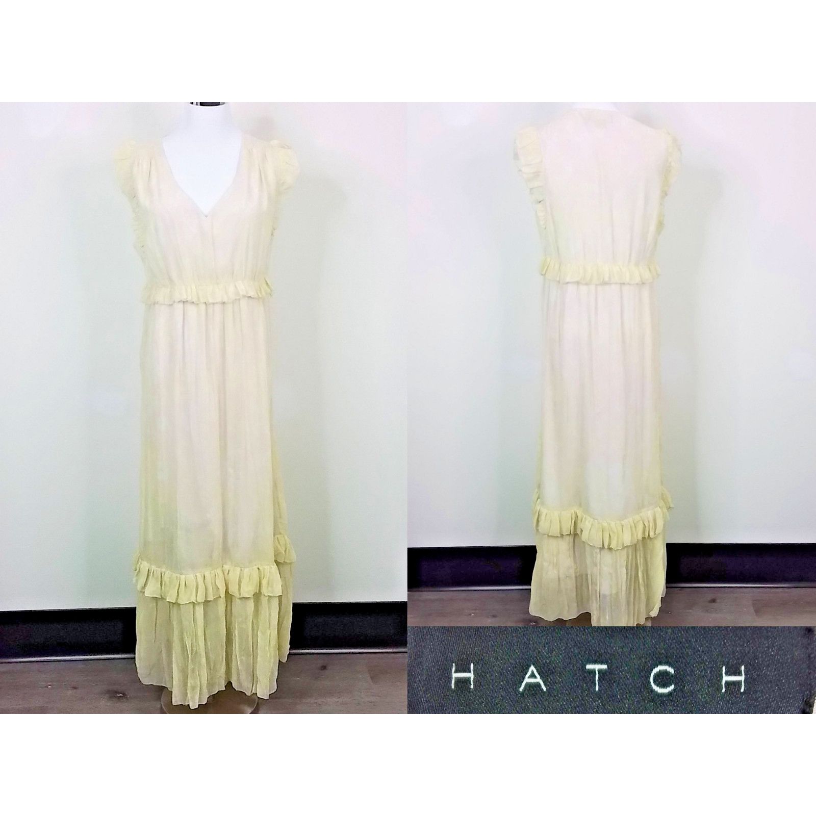 Other Hatch Maxi Dress Women's Size 1 Floral Ruched Yellow Pink Size XS / US 0-2 / IT 36-38 - 1 Thumbnail