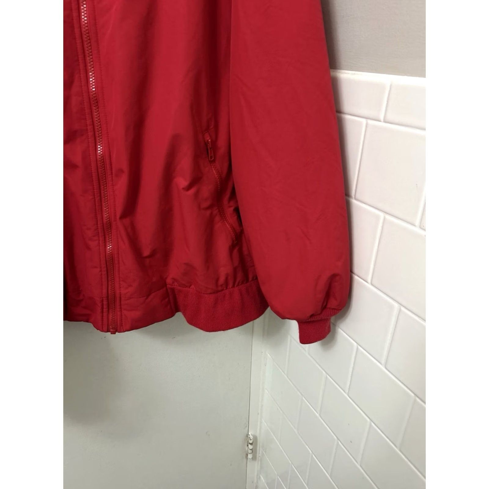 Lands' End Lands' End Squall Bomber Jacket Mens XL Red Fleece Lined Full Zip Pockets L/S Size US XL / EU 56 / 4 - 7 Thumbnail