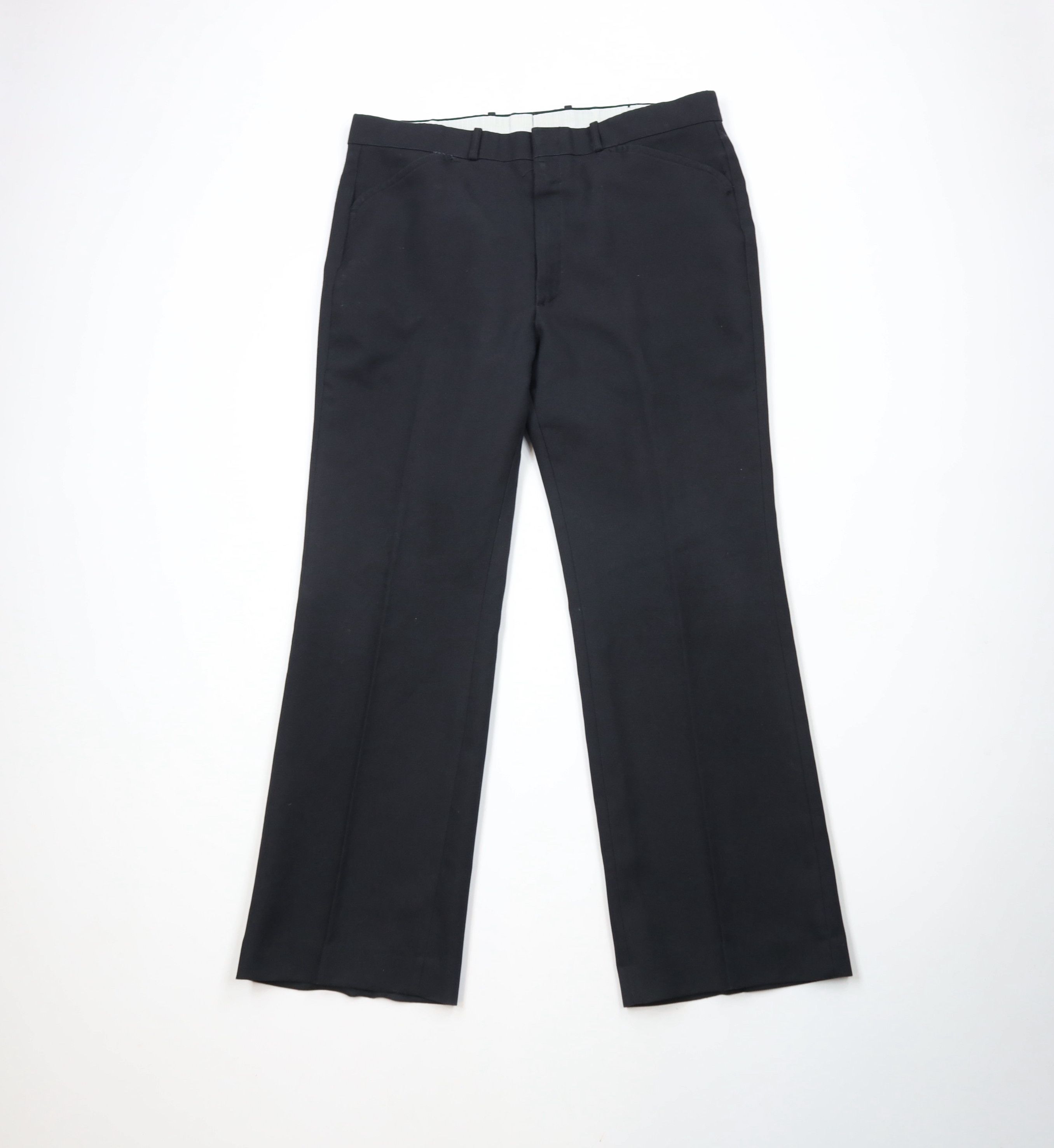 Vintage Vintage 70s Streetwear Bell Bottoms Chino Pants Black USA Size US 36 / EU 52 - 1 Thumbnail
