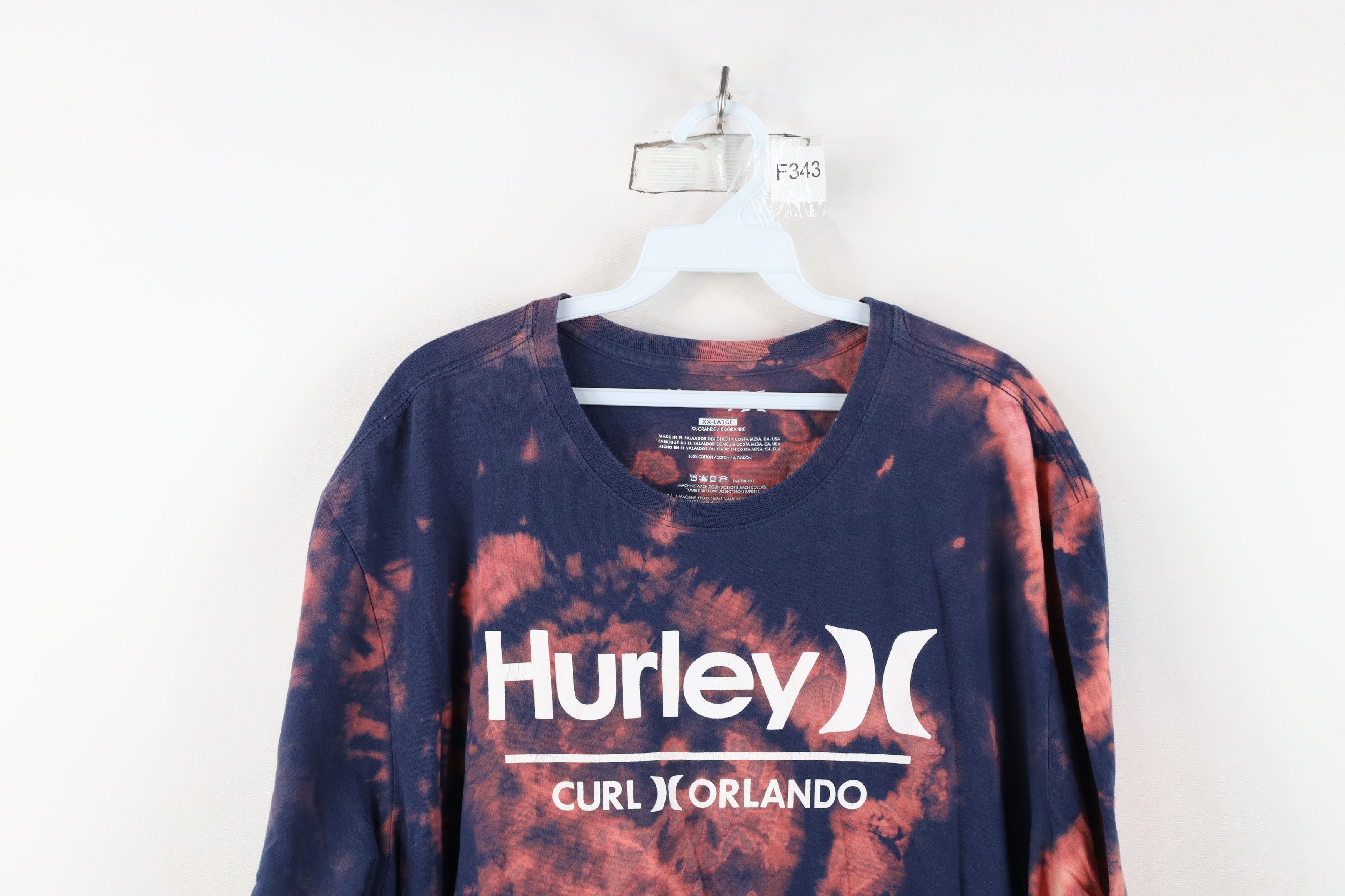 Hurley Hurley Surfing Acid Wash Spell Out Short Sleeve T-Shirt Blue Size US XXL / EU 58 / 5 - 2 Thumbnail