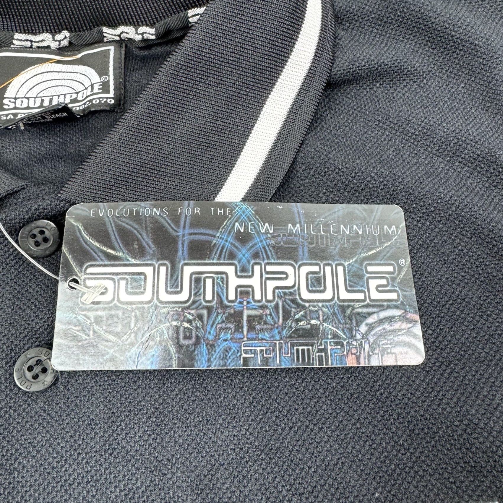 Southpole VINTAGE Southpole Polo Shirt Men XL Black Heavyweight Y2K 2000s Size US XL / EU 56 / 4 - 4 Thumbnail