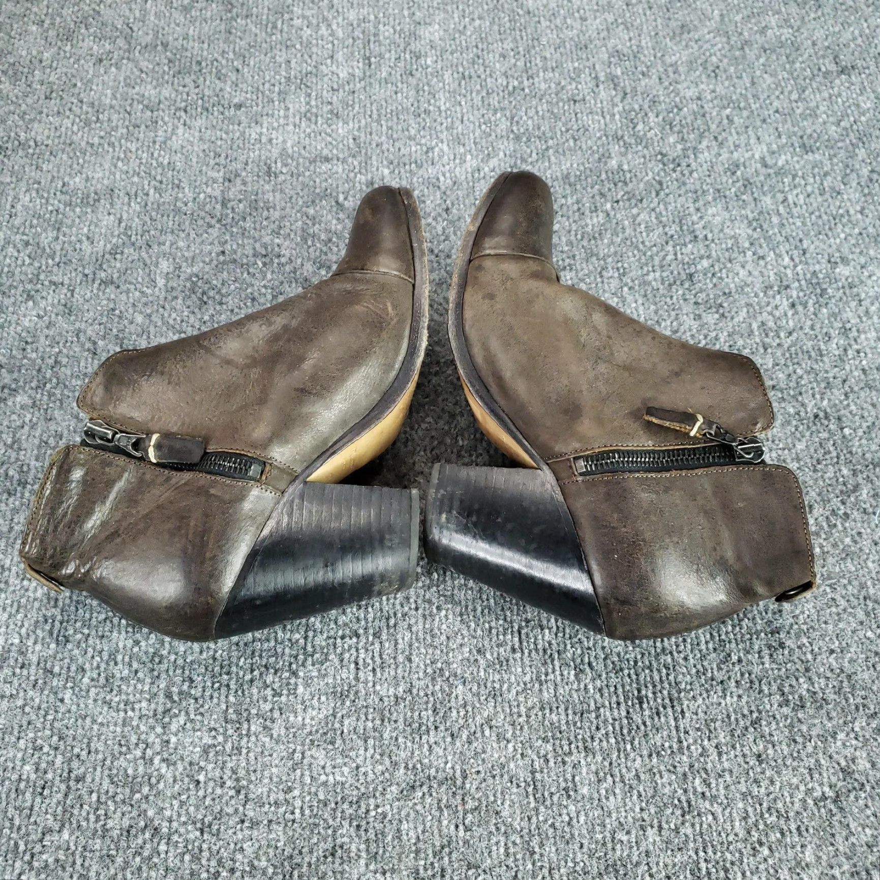 Rag & Bone Rag & bone Boots Womens Brown Leather Ankle Booties Side Zip Block Heel Size US 7 / IT 37 - 6 Thumbnail