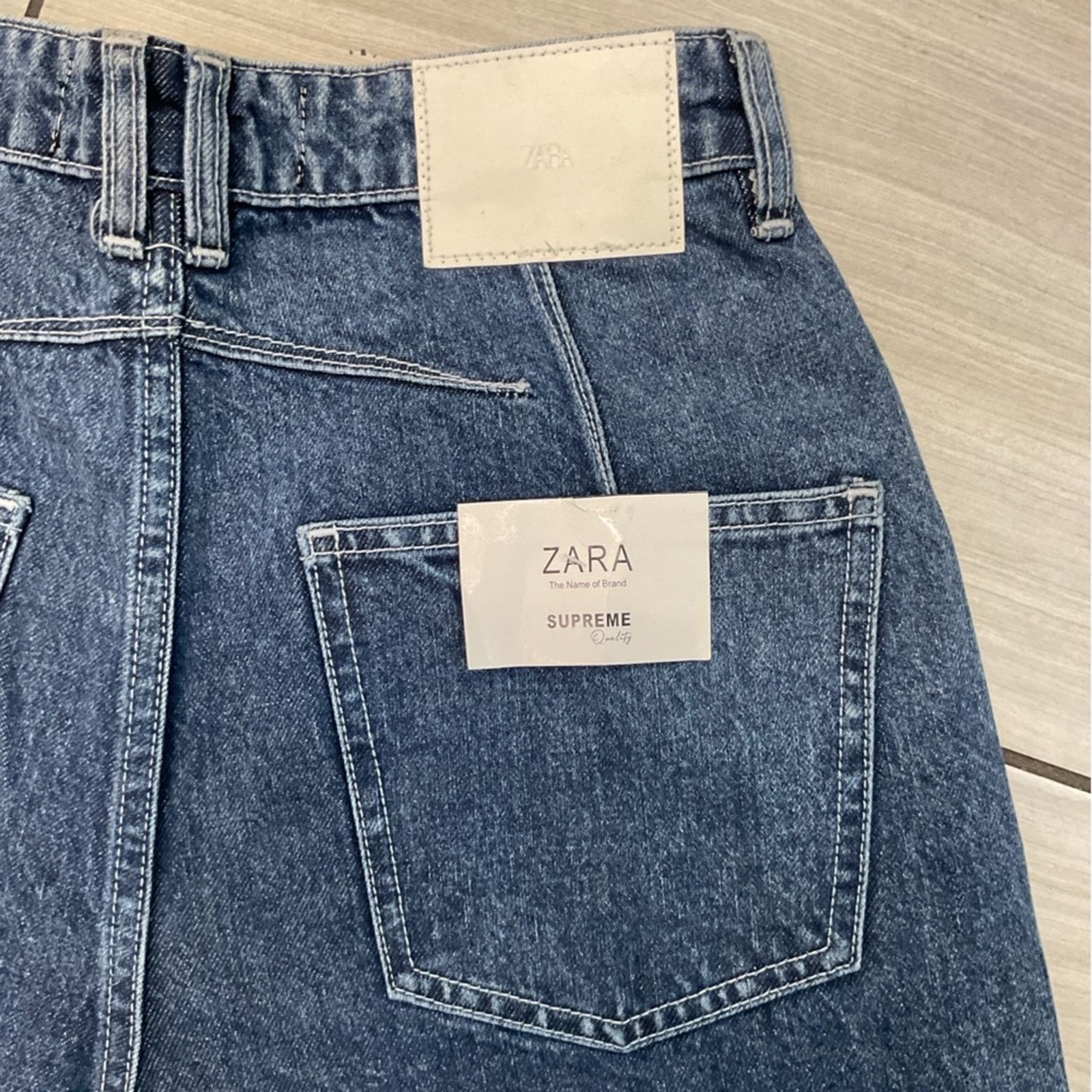 Zara Zara Mid-Rise Baggy Balloon Dark Jeans Size 28" / US 6 / IT 42 - 6 Thumbnail