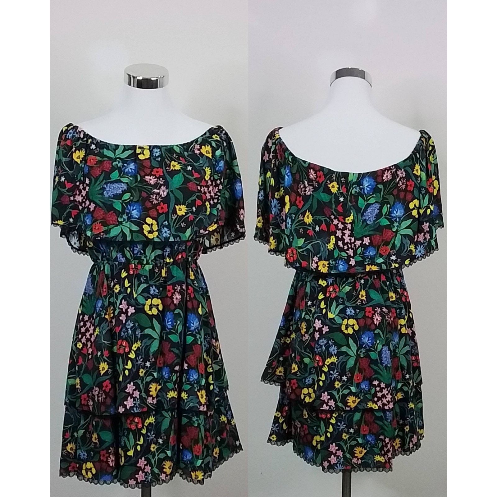 Alice + Olivia Alice + Olivia Dress Women's Size 4 Floral Off the Shoulder Size S / US 4 / IT 40 - 1 Thumbnail