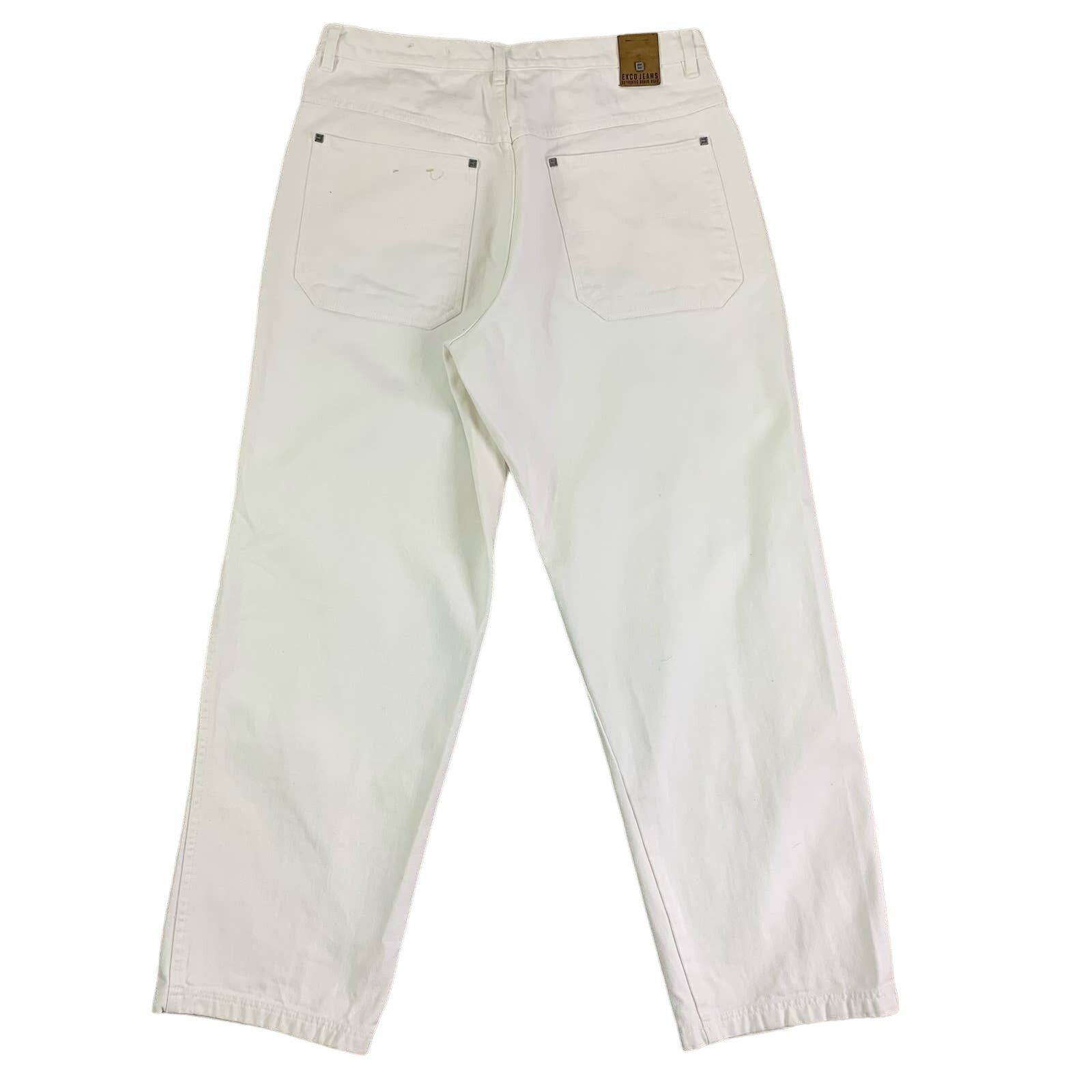 Vintage White Exco Baggy Wide Leg Jeans Size 36 90s