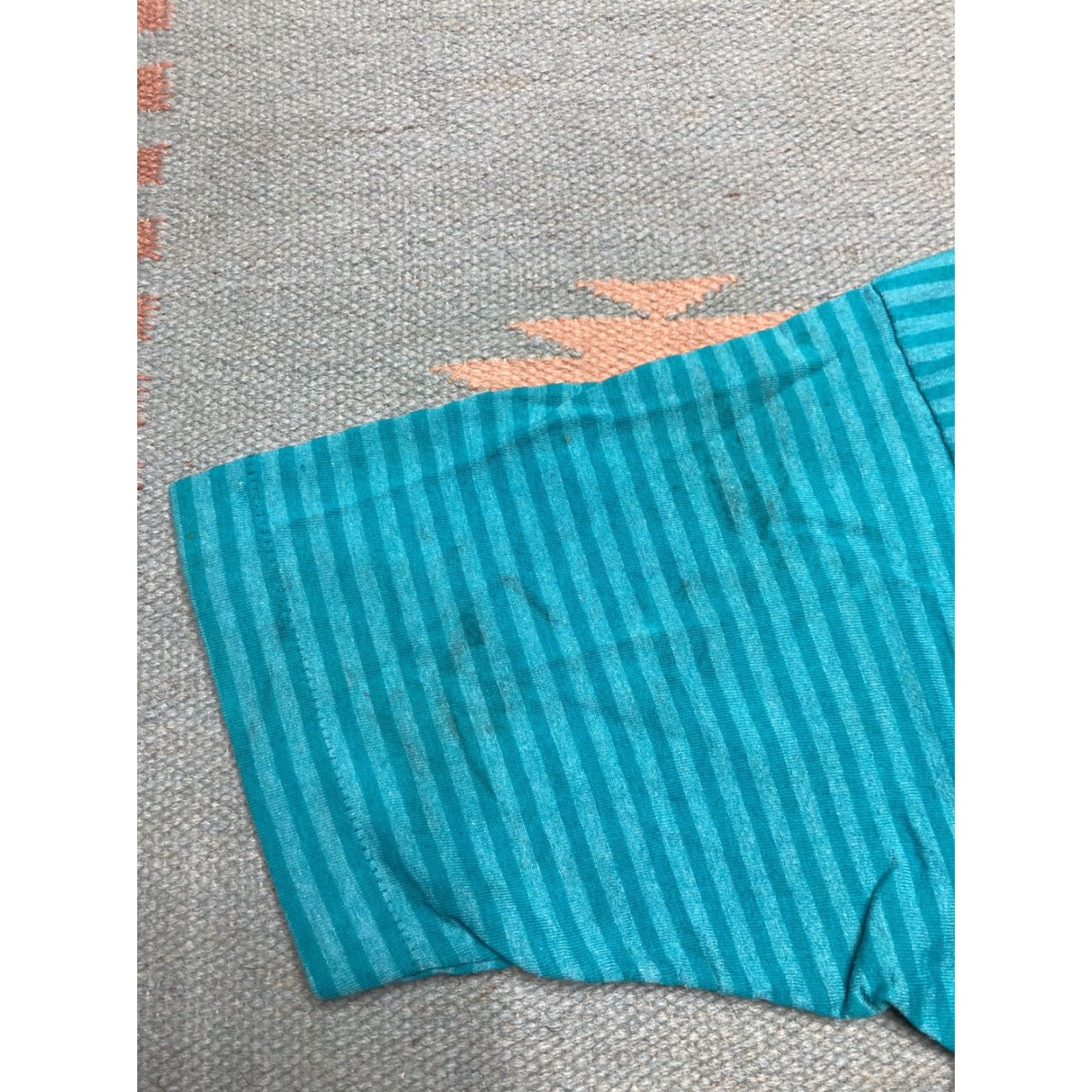 Fruit Of The Loom VINTAGE Fruit of the Loom Striped T-Shirt Distressed Grunge Teal Blue M Adult Medium Men's Shirt Size US M / EU 48-50 / 2 - 5 Thumbnail