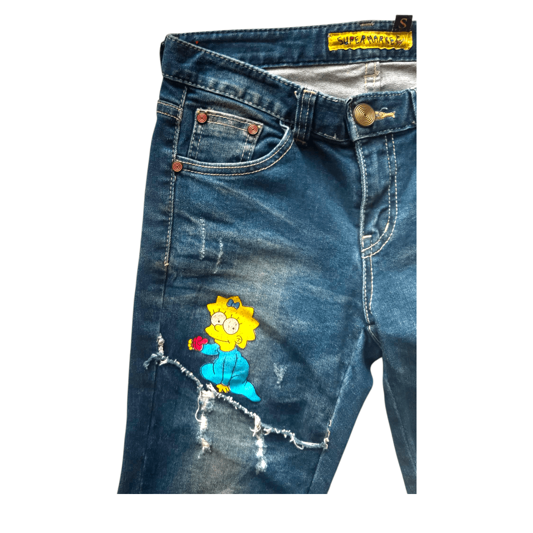 Other Vintage Ripped Jeans Supermarket The Simpsons Size 25" / US 0 / IT 36 - 5 Thumbnail