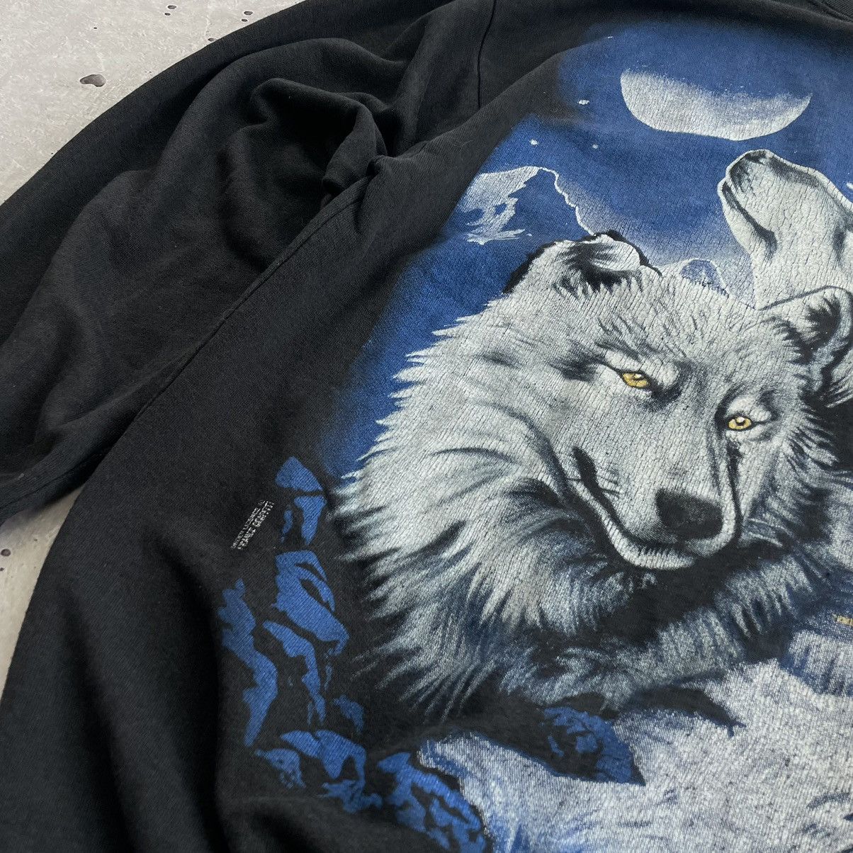 Other × Vintage Vintage 90’s Wolf All over print Sweatshirt y2k Size US L / EU 52-54 / 3 - 7 Thumbnail