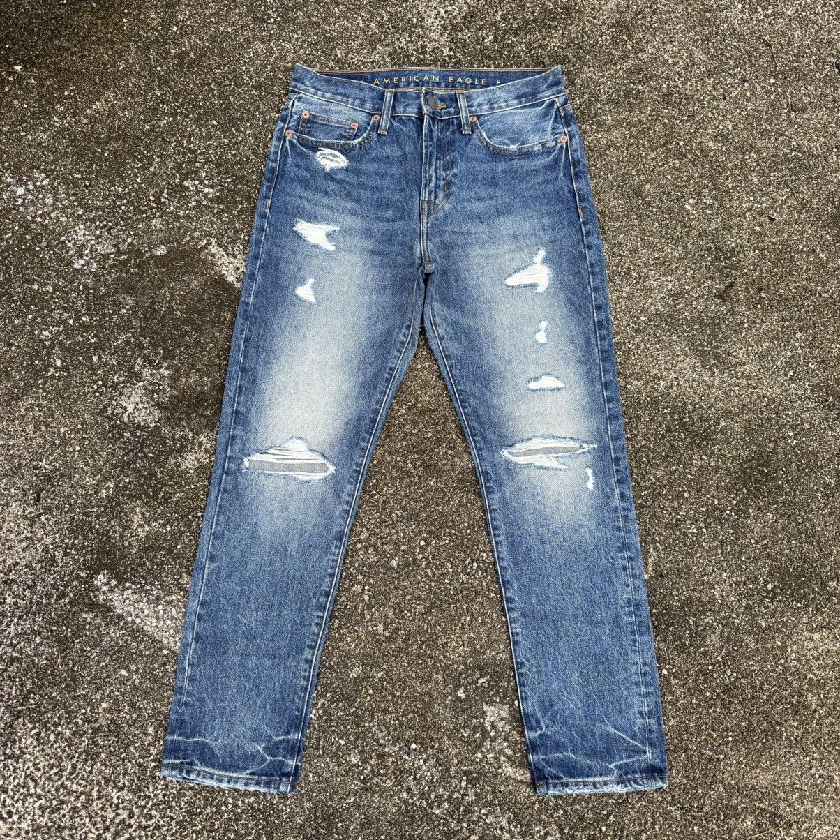 Jean VINTAGE AEG SKINNY DENIM RIPPEP JEAN PANTS Size US 31 - 1 Thumbnail