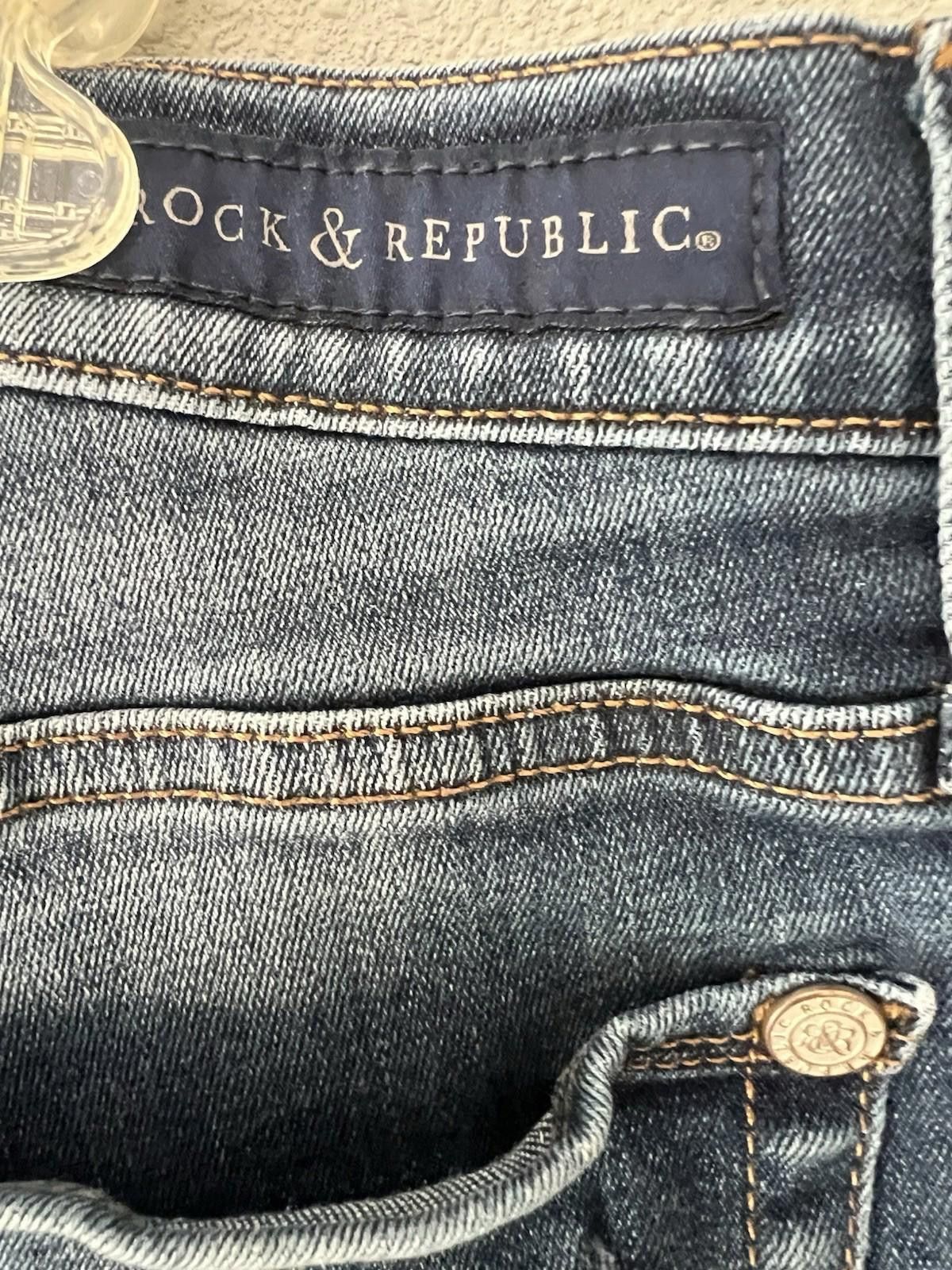 Rock & Republic Rock & Republic Shorts Size 12 Blue Denim Cutoff Stretch Size 34" / US 12 / IT 48 - 3 Thumbnail