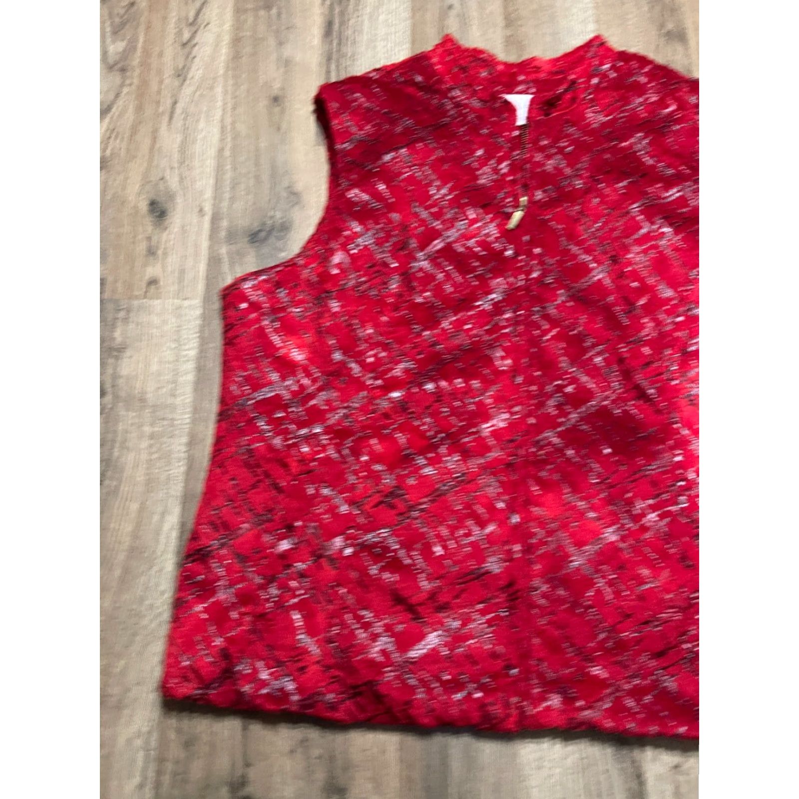 Vintage Erin London Jacket Women's XL Red Sleeveless Full Zip Casual Basic Jacket Size XL / US 12-14 / IT 48-50 - 3 Thumbnail