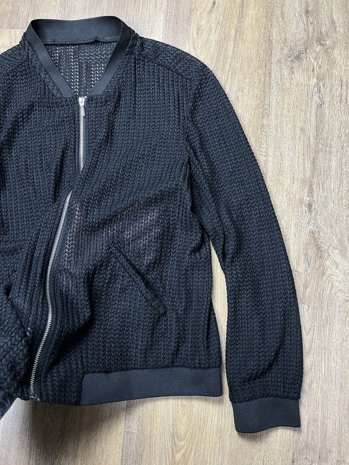 image of See Through Mesh Light Jacket Avant Garde in Black, Men's (Size Medium)