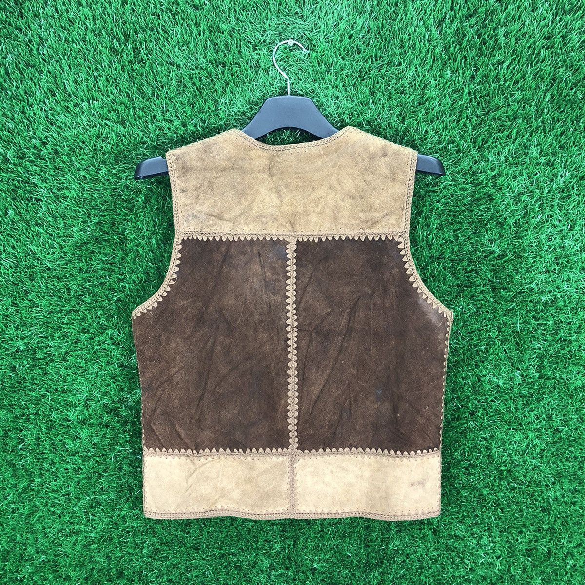 Vintage Vintage 80's Suede Leather Patchwork Vest Size US XS / EU 42 / 0 - 4 Thumbnail