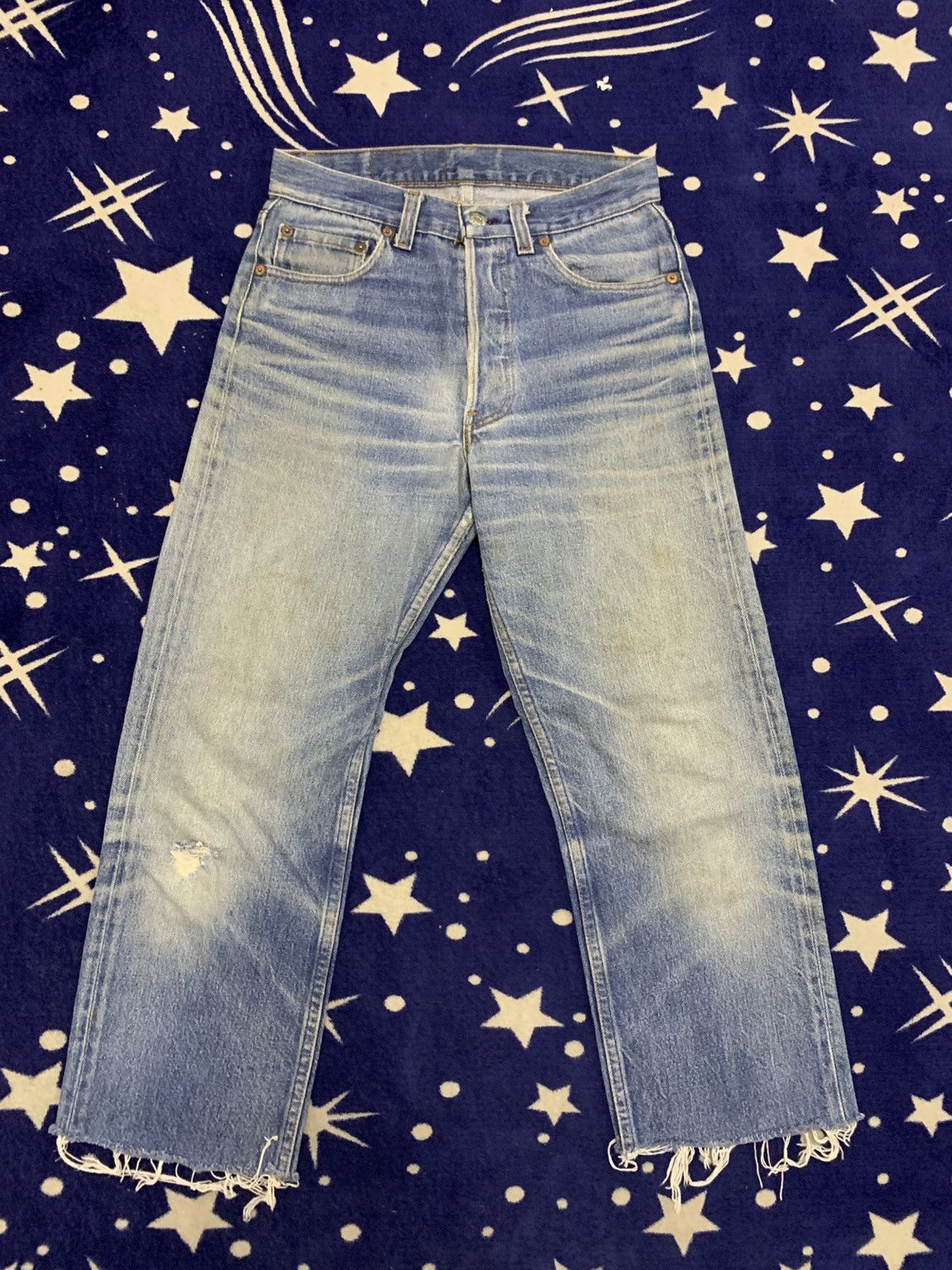 Levi's Vintage Clothing Levi’s 501 USA Vintage Denim Jeans — Altered & Distressed Size US 27 - 1 Thumbnail