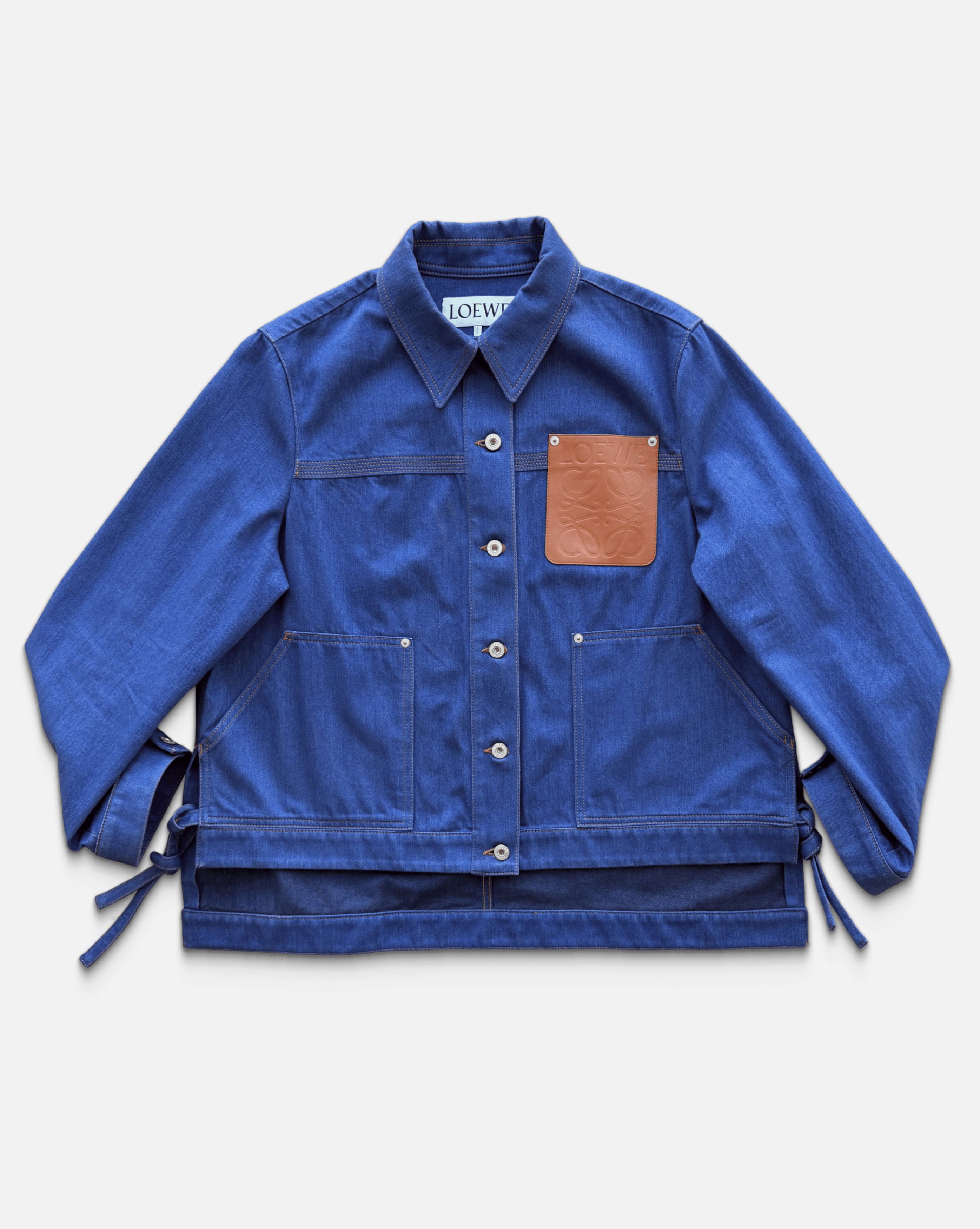 Loewe Bright Blue Asymmetric Workwear Jacket Size US M / EU 48-50 / 2 - 1 Thumbnail
