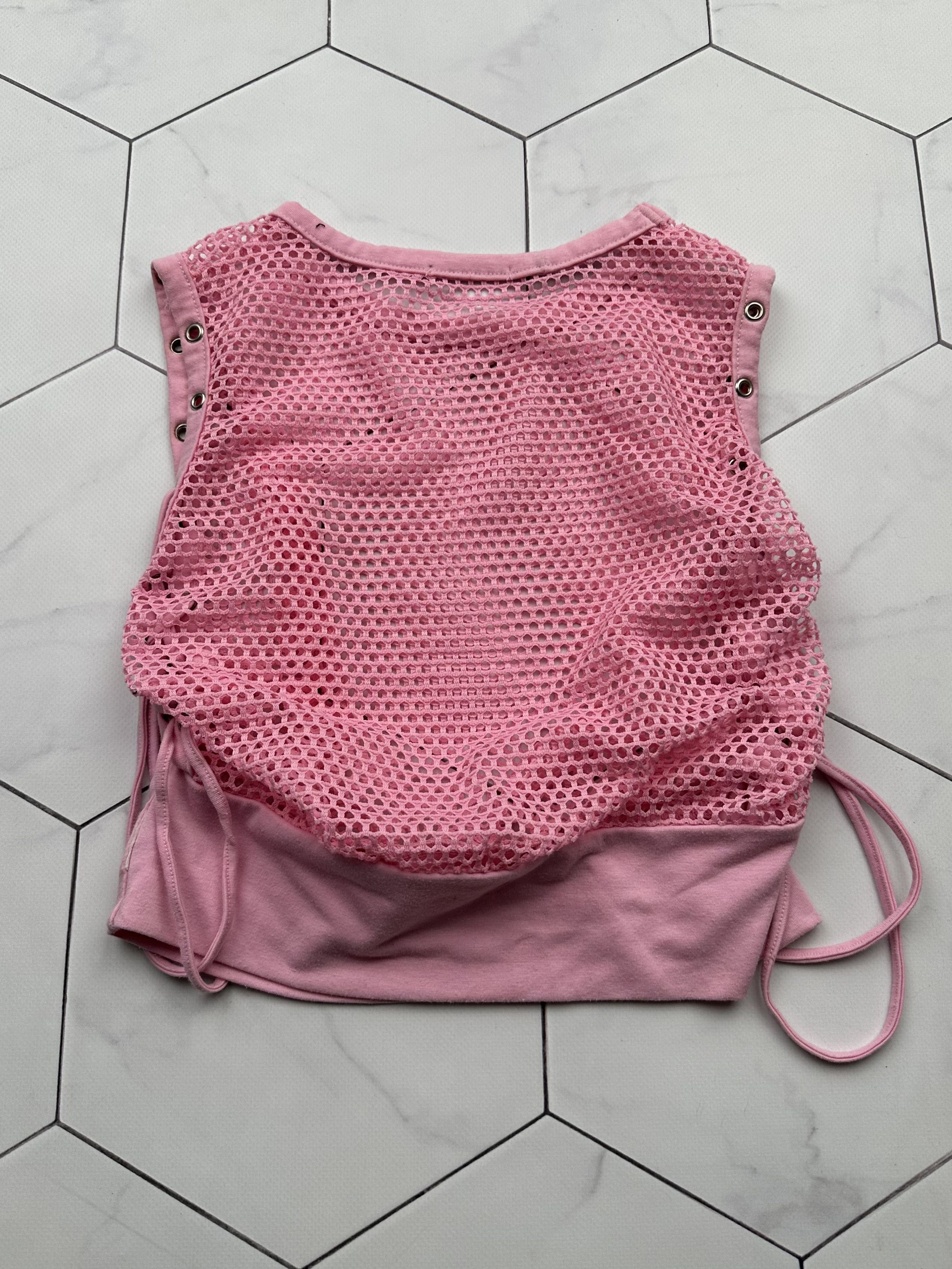 Japanese Brand Vintage Mesh Bondage Tank Top (B530)D15E2 Size XS / US 0-2 / IT 36-38 - 2 Thumbnail