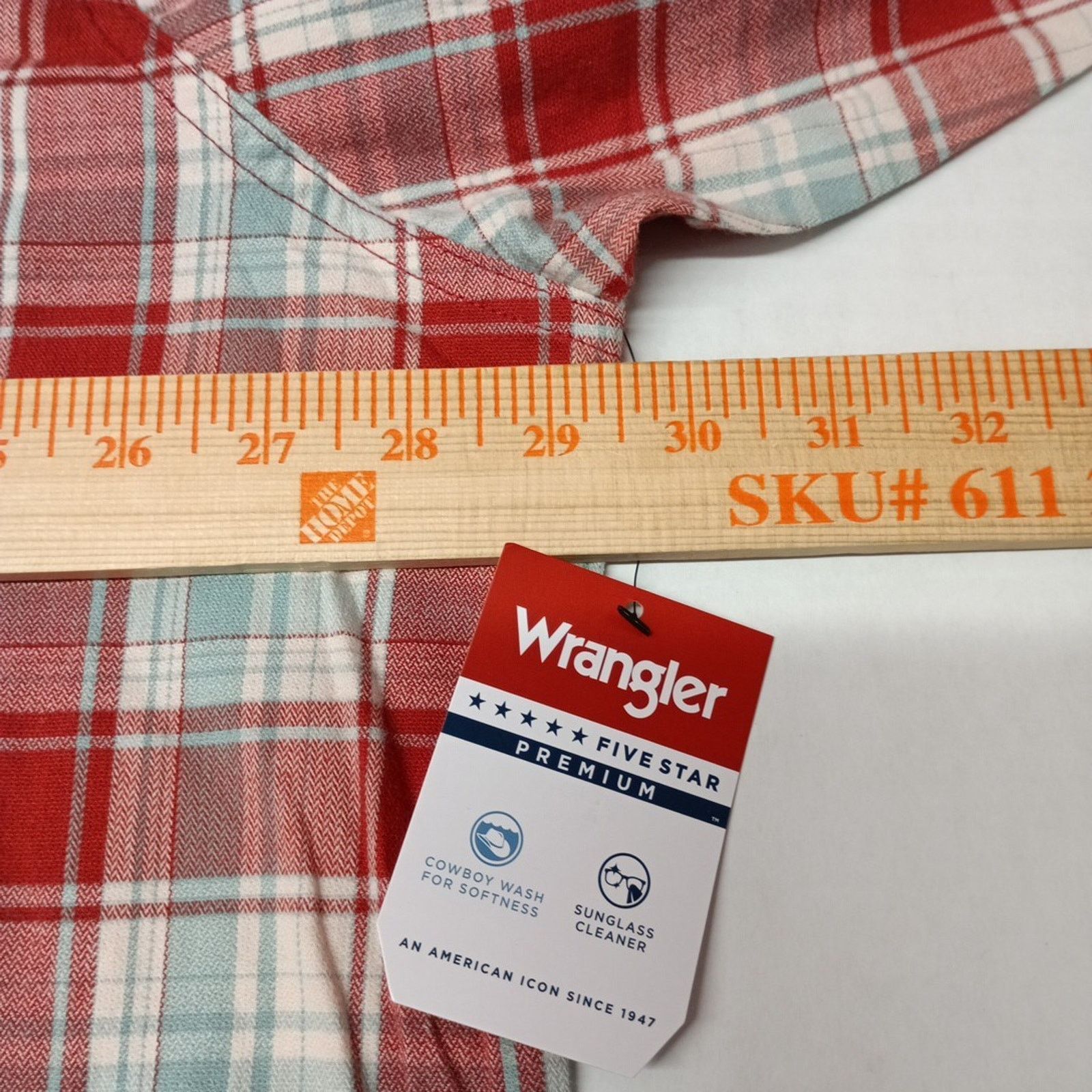 Wrangler Wrangler Cowboy Wash Shirt Men's Size 3XL Red Sky Blue Plaid Size US XXL / EU 58 / 5 - 5 Thumbnail