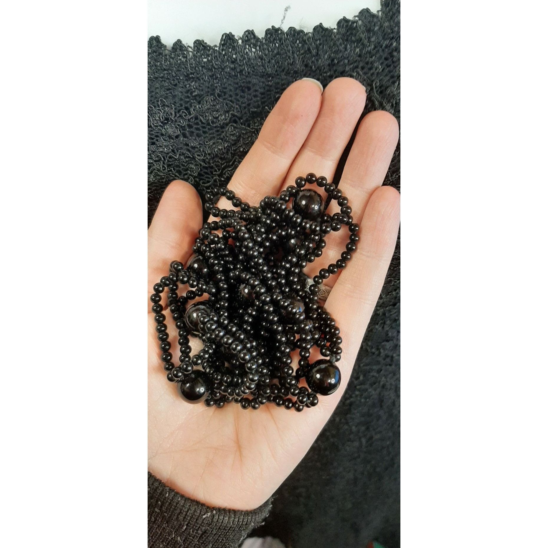Other Black Beaded Gothic Glass Necklace Elegant Multi-Strand Desi Size ONE SIZE - 3 Thumbnail